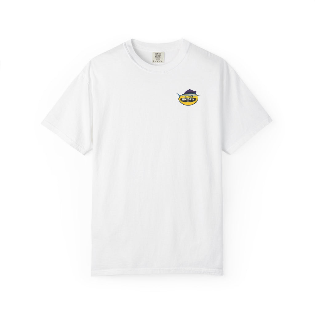 Faded Marlin Heritage Badge — Inked Fin Co. Graphic Crew Tee