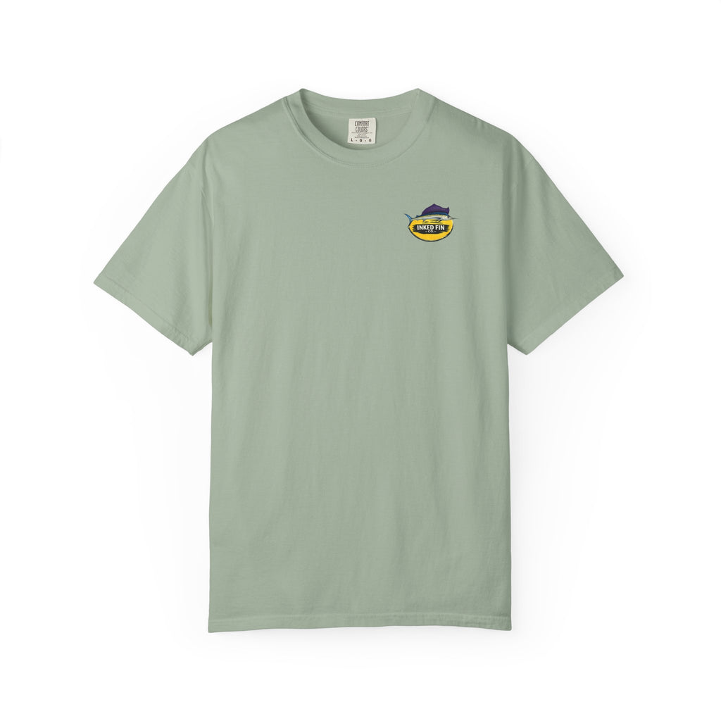Faded Marlin Heritage Badge — Inked Fin Co. Graphic Crew Tee