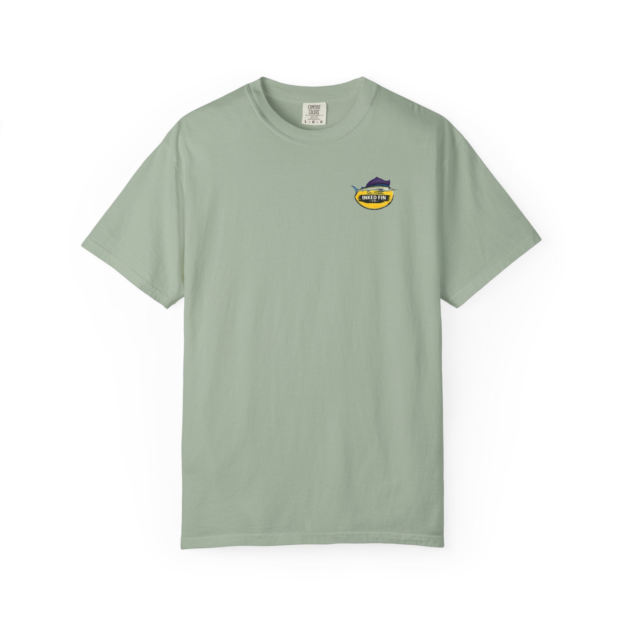 Faded Marlin Heritage Badge — Inked Fin Co. Graphic Crew Tee