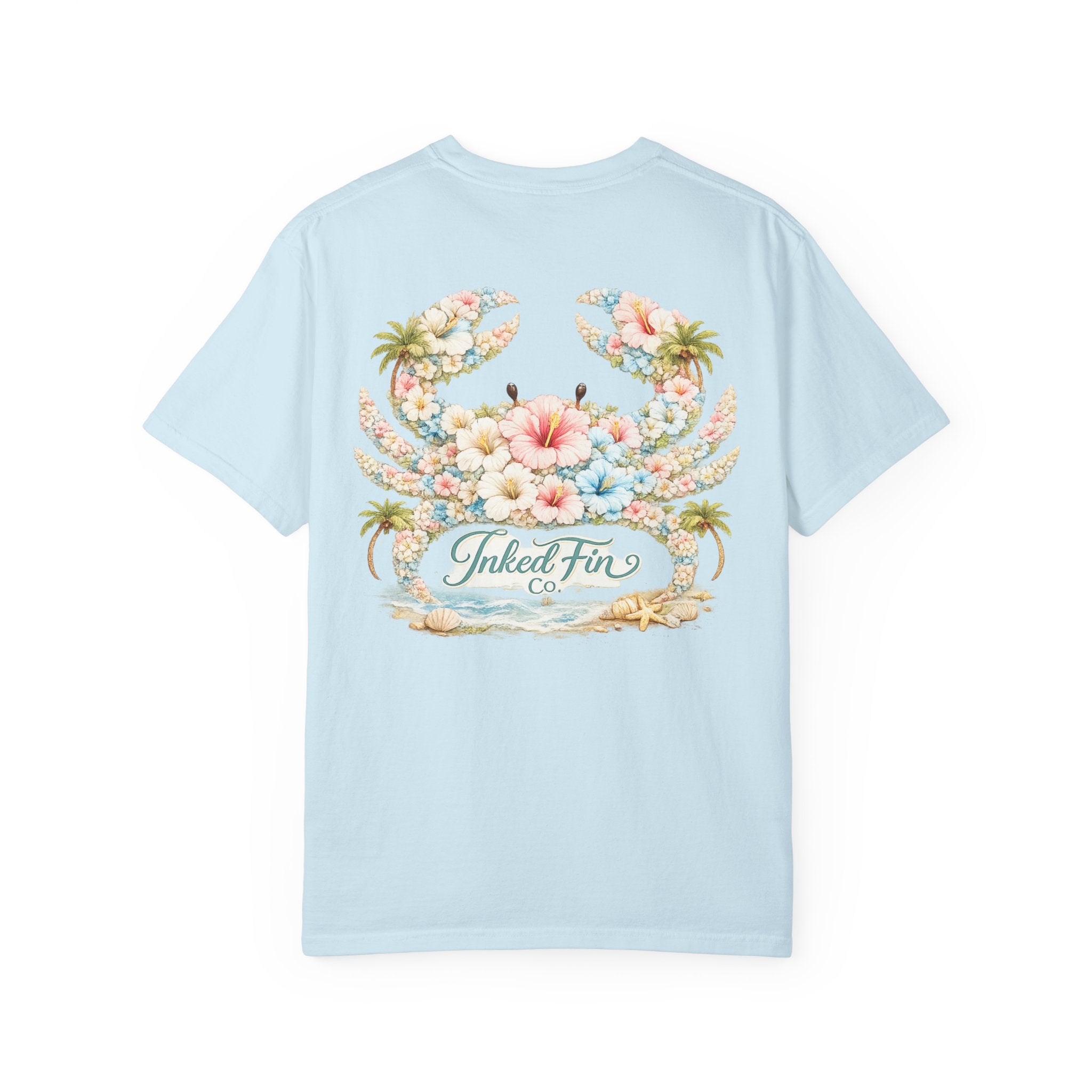 Floral Crab Graphic "Inked Fin Co." | Beach Vacation Tee