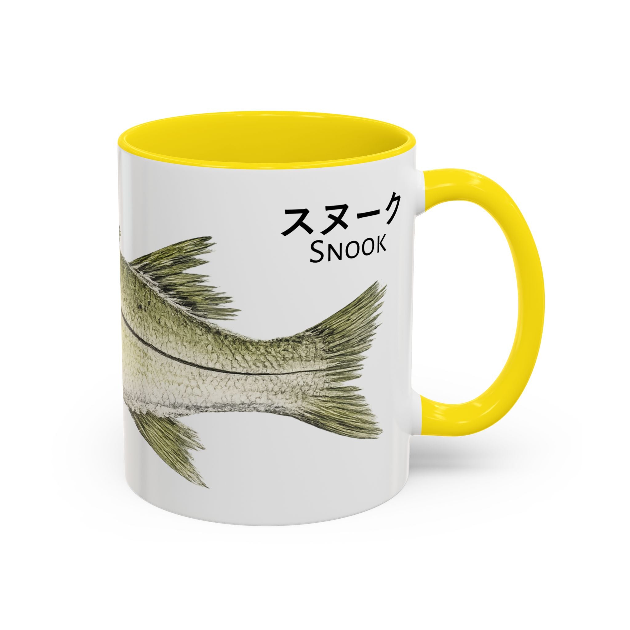 Snook Gyotaku-Inspired Coffee Mug — Vintage Fishing Art Ceramic Mug