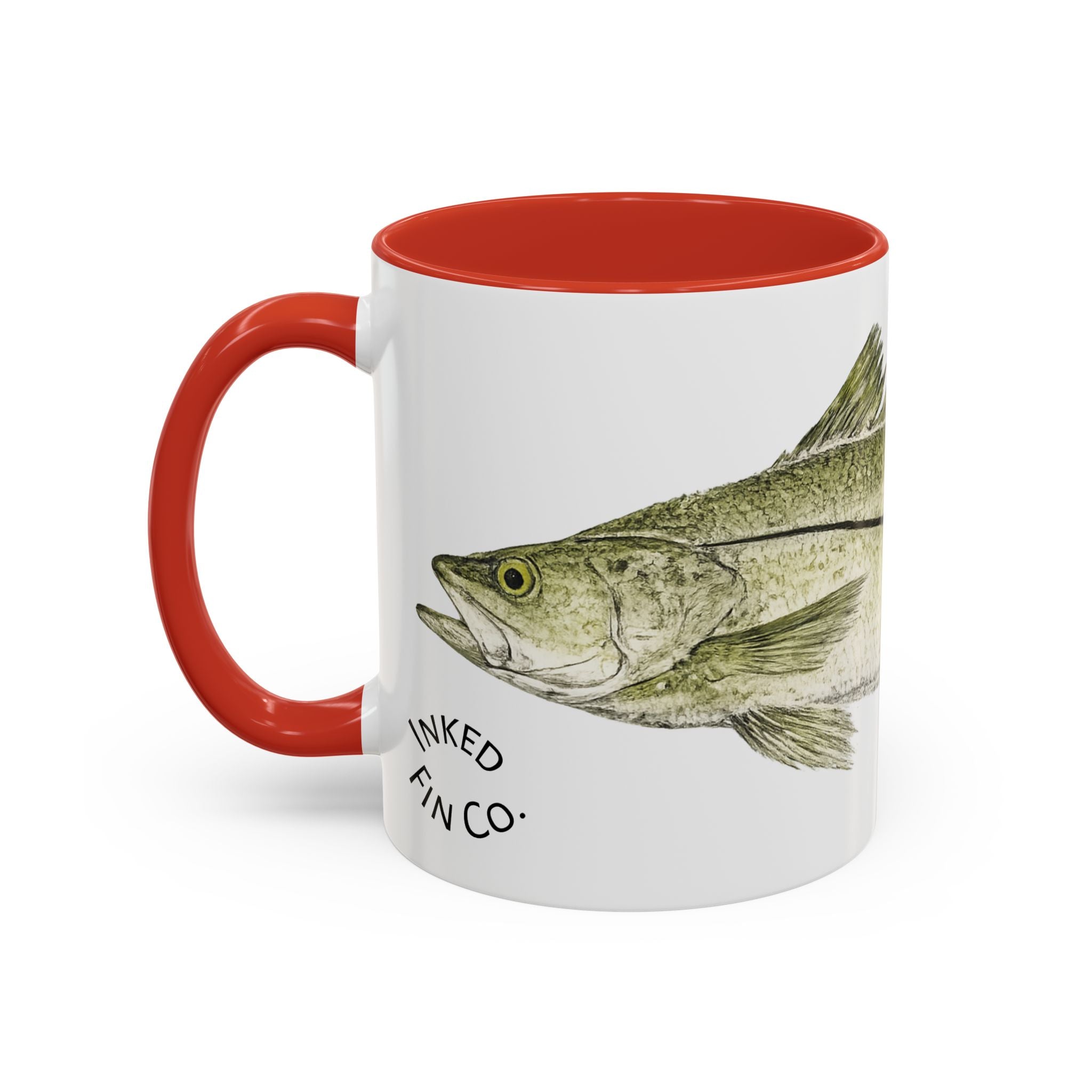 Snook Gyotaku-Inspired Coffee Mug — Vintage Fishing Art Ceramic Mug