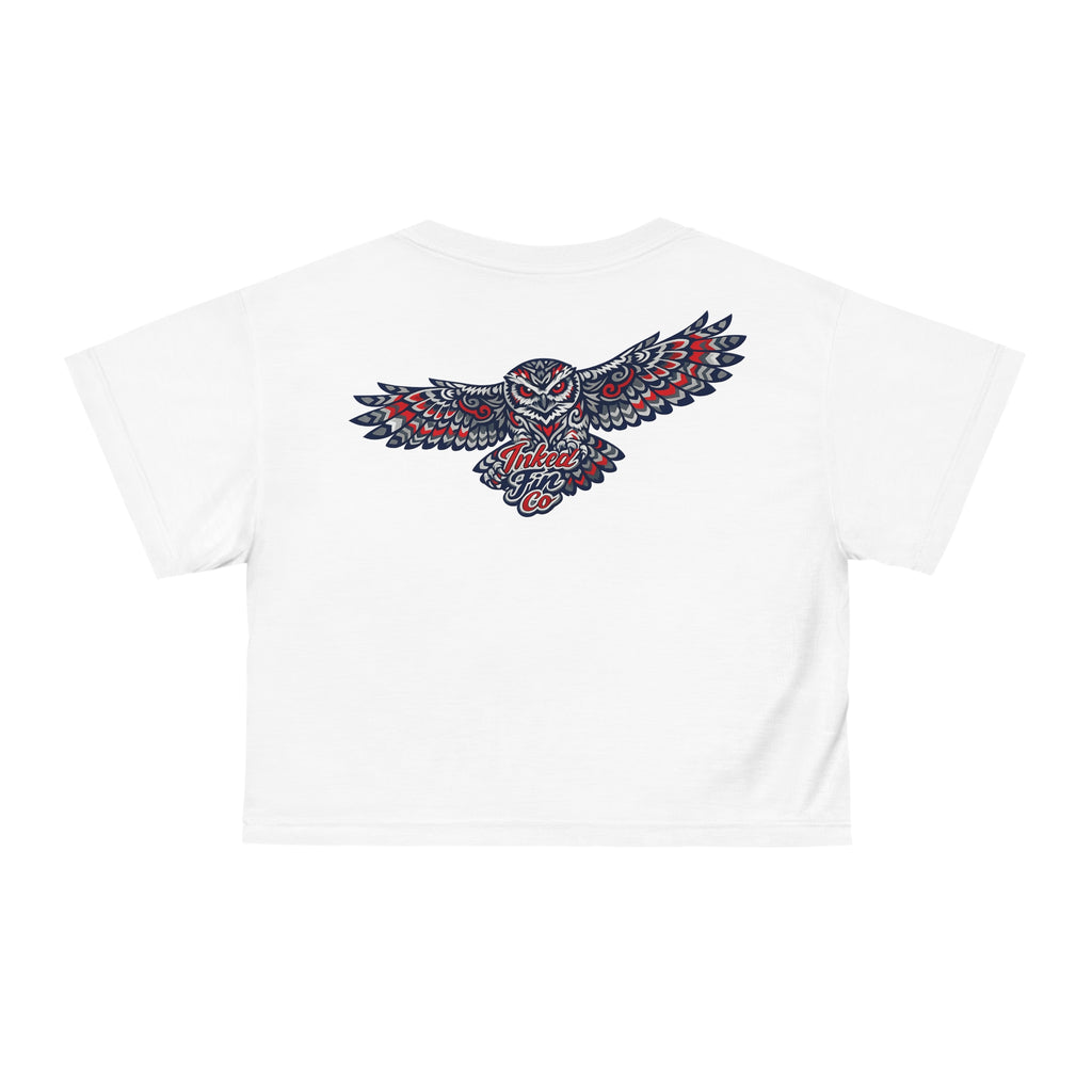 Coastal Tribal - Blue, Red, and Gray Crop Top
