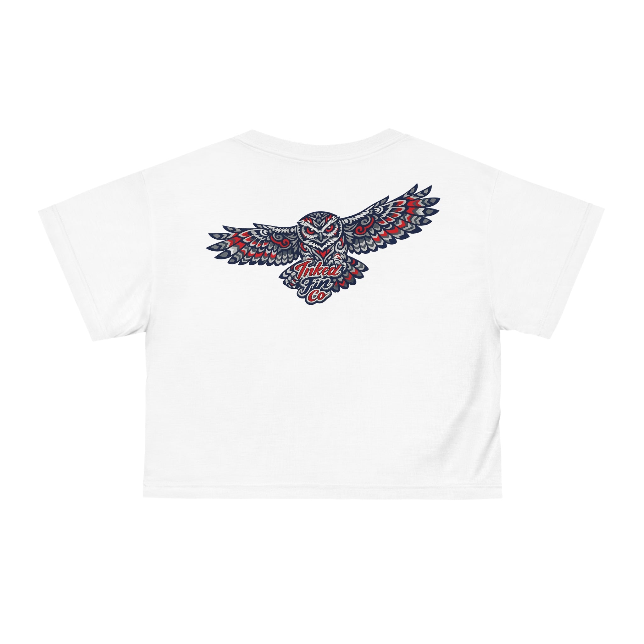 Coastal Tribal - Blue, Red, and Gray Crop Top