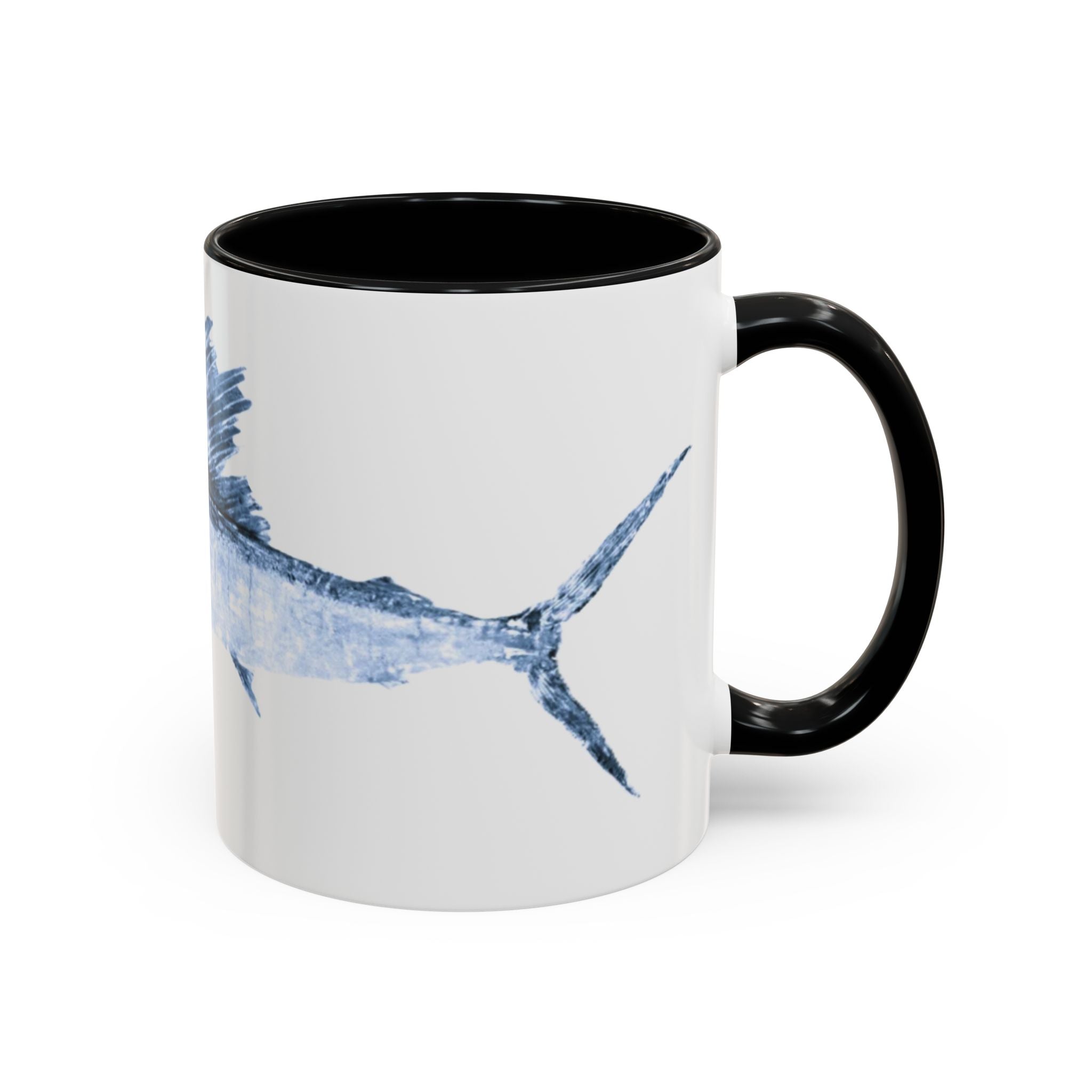 Sailfish Gyotaku-Inspired Coffee Mug — Vintage Fishing Art Ceramic Mug
