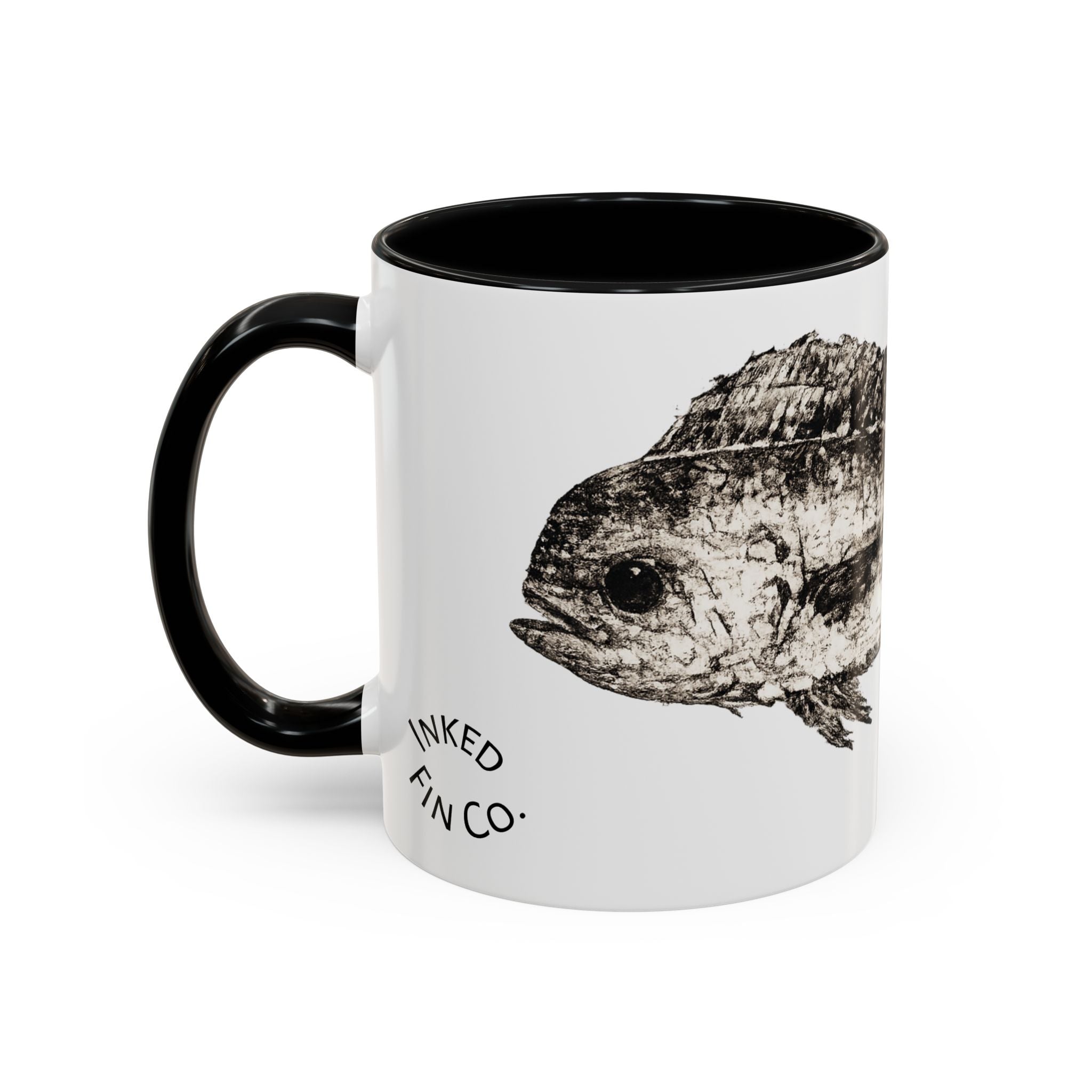 Mahi Gyotaku-Inspired Coffee Mug — Vintage Fishing Art Ceramic Mug