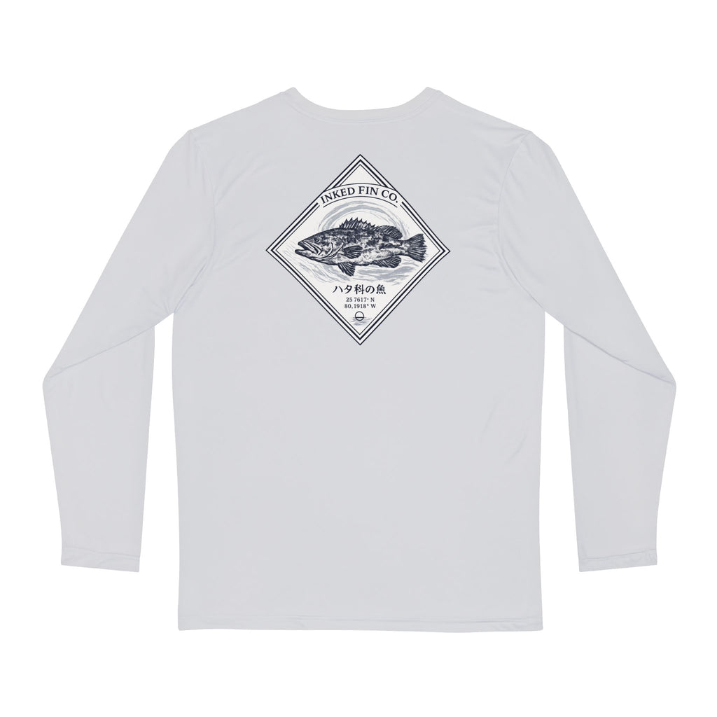 Grouper Gyotaku-Inspired Performance Long Sleeve