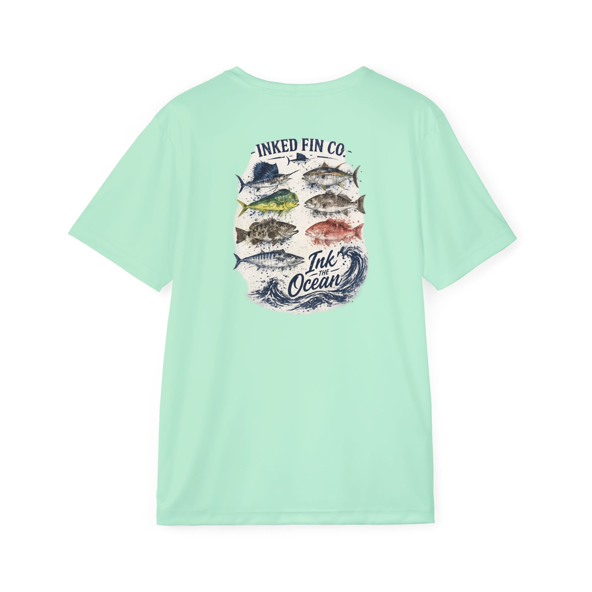 Inked Ocean Species Collage Performance Shirt