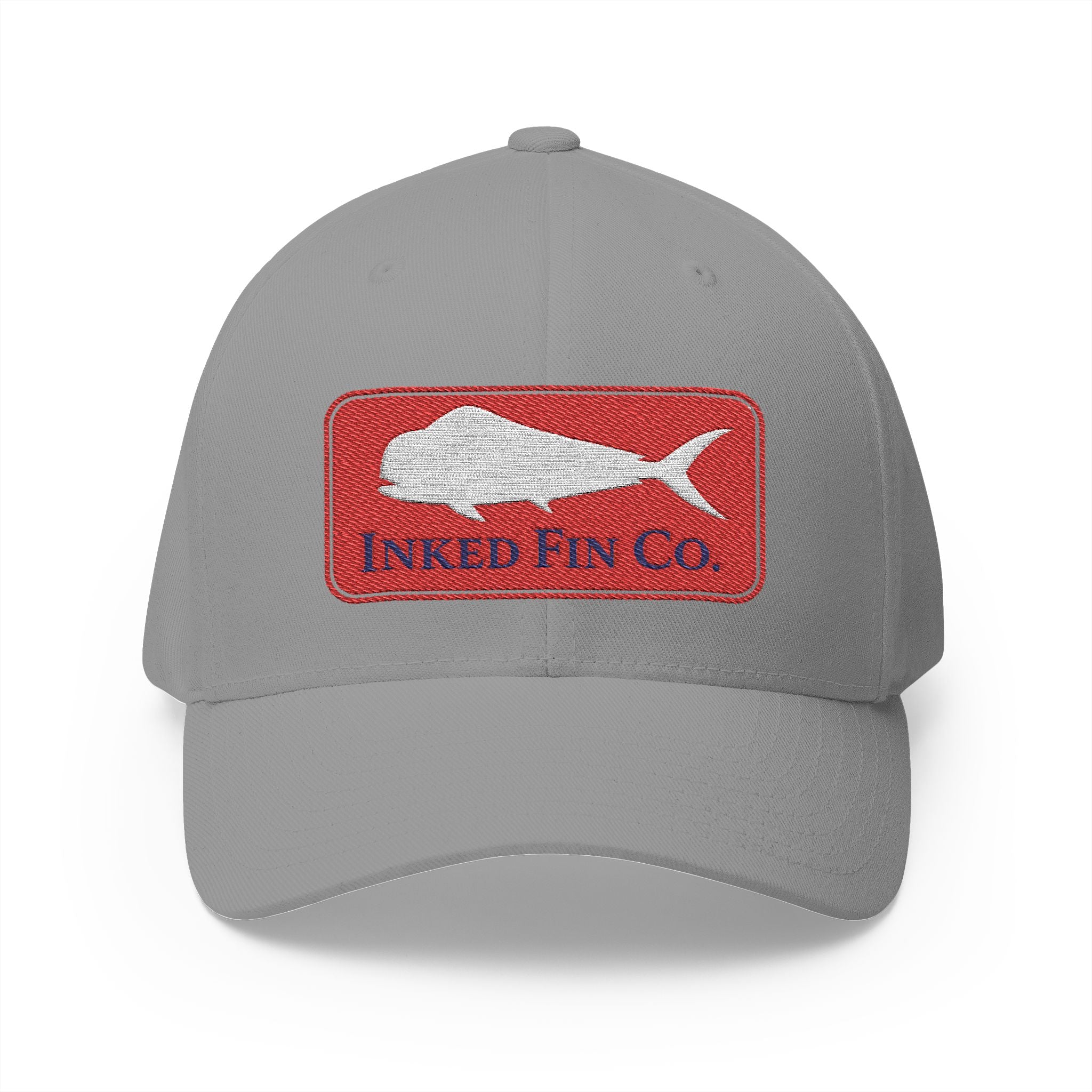 Embroidered Fitted Mahi Fishing Hat – Inked Fin Co. Logo Cap