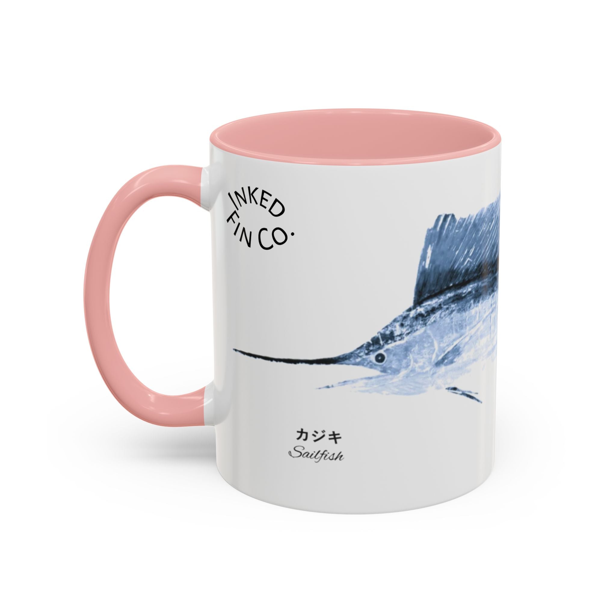 Sailfish Gyotaku-Inspired Coffee Mug — Vintage Fishing Art Ceramic Mug