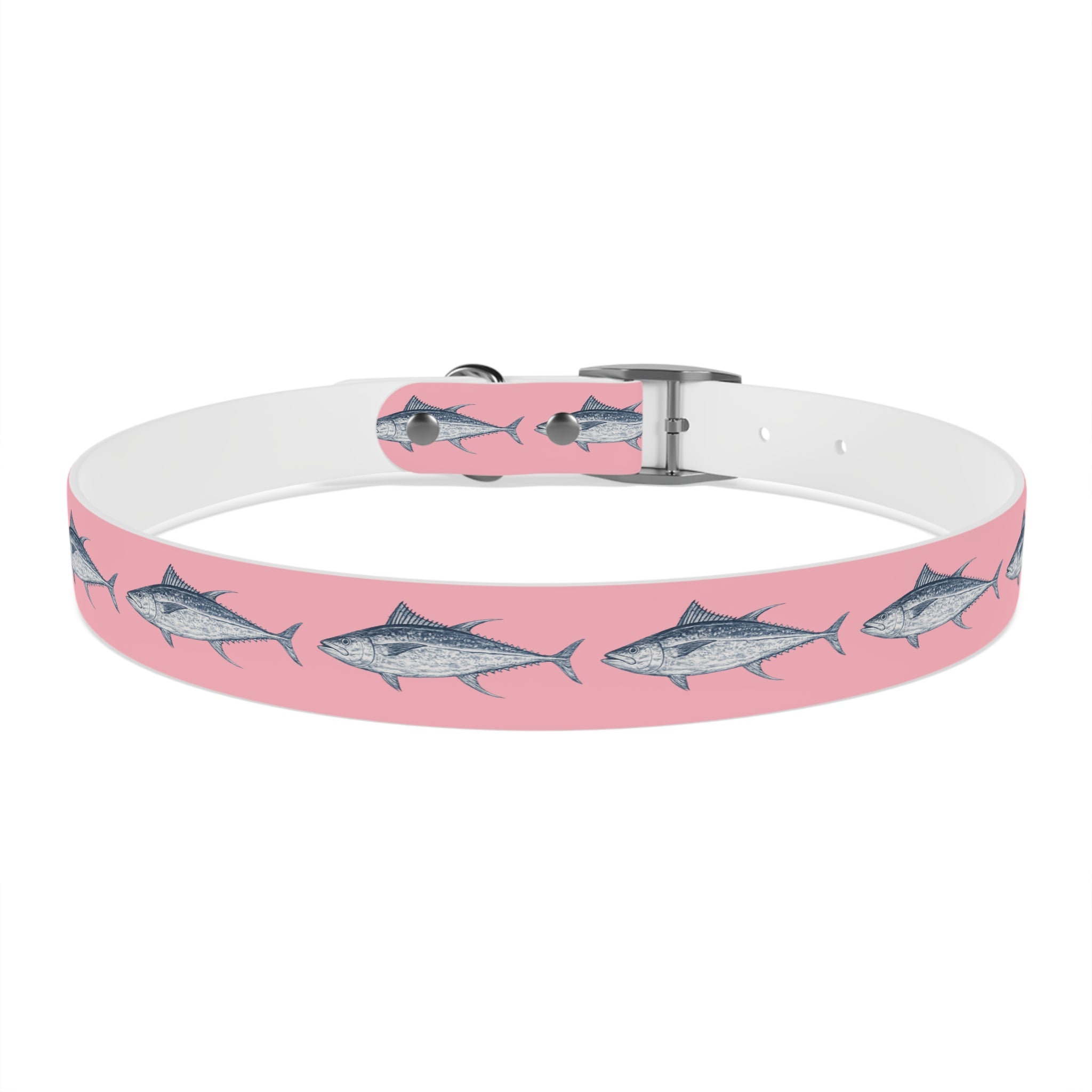 Yellowfin Tuna Gyotaku-Inspired Pet Collar (Multiple Colors)