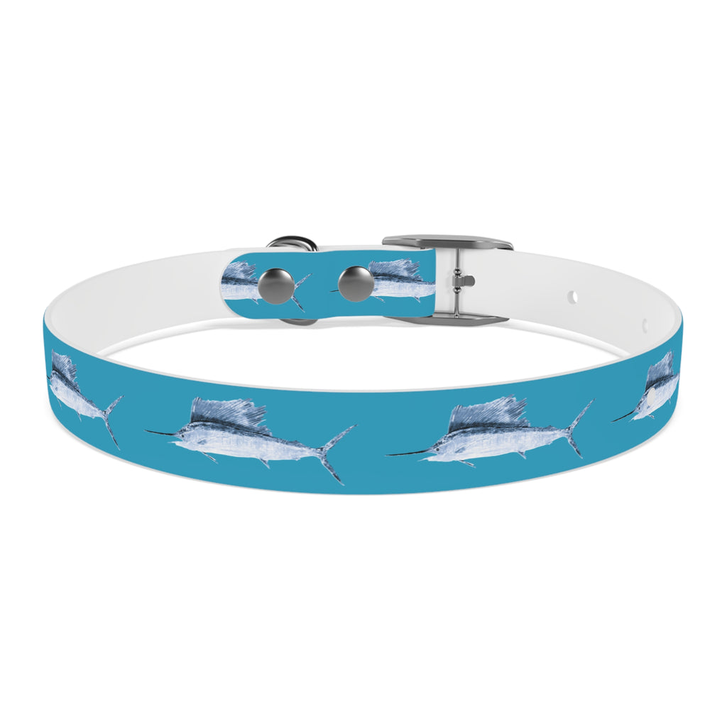 Sailfish Gyotaku-Inspired Pet Collar