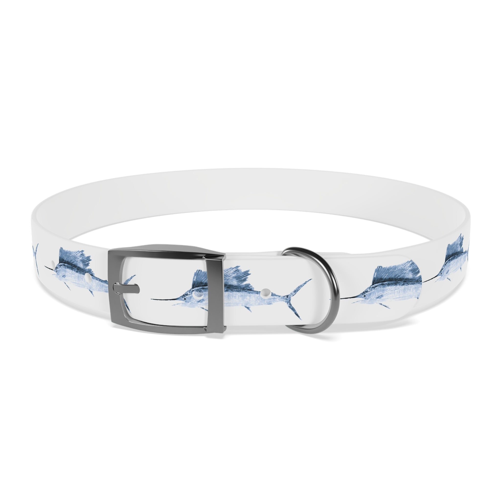 Sailfish Gyotaku-Inspired Pet Collar (Multiple Colors)