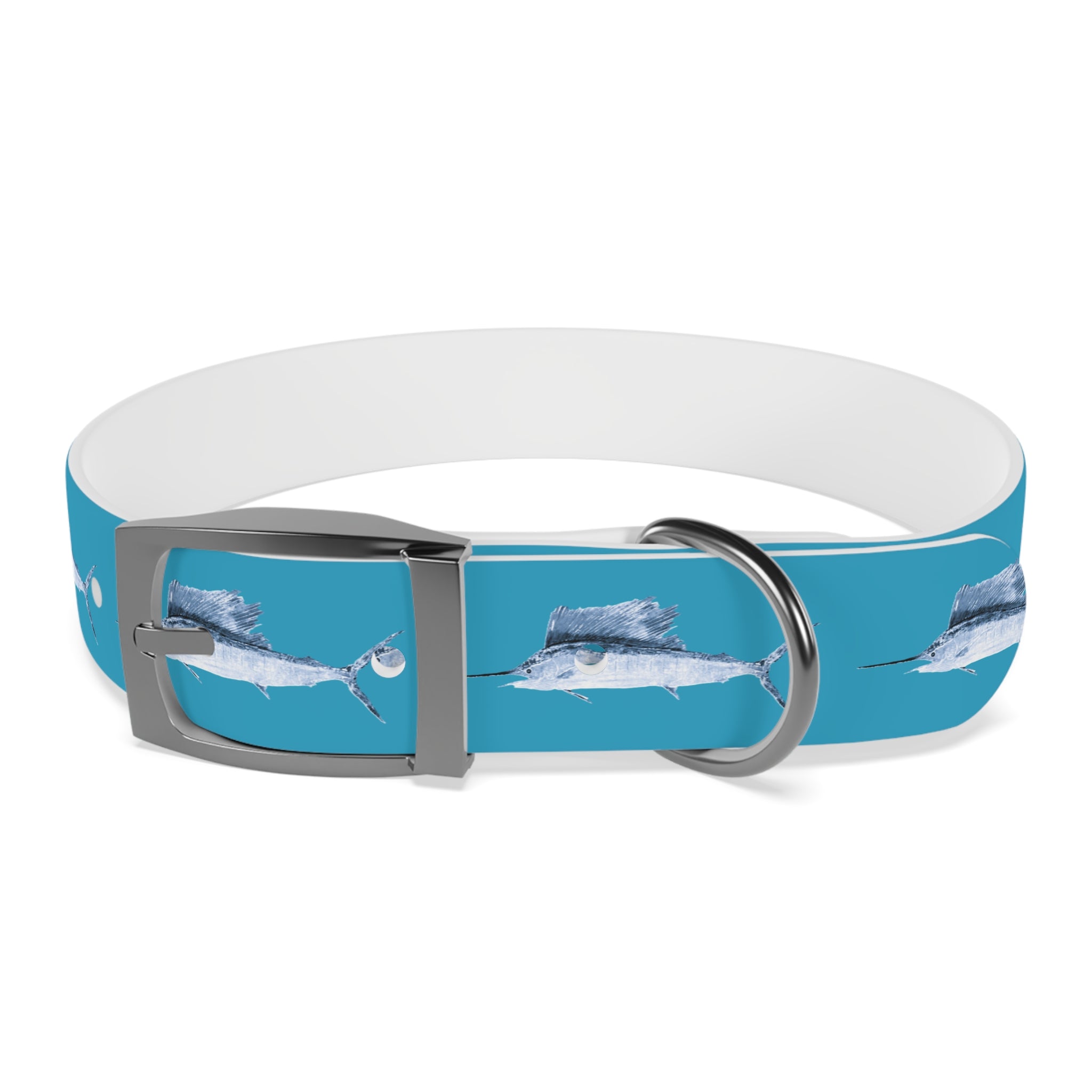 Sailfish Gyotaku-Inspired Pet Collar
