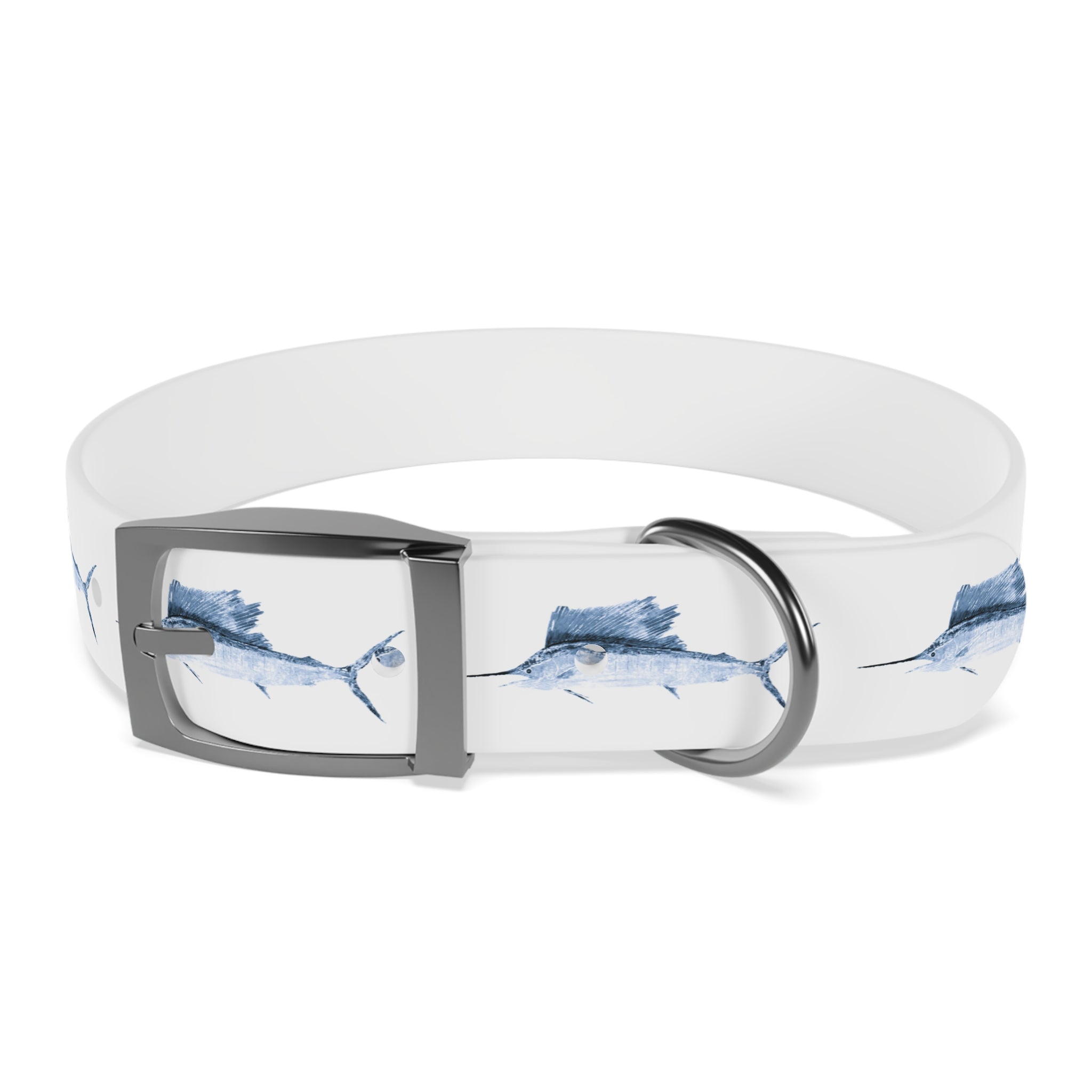 Sailfish Gyotaku-Inspired Pet Collar (Multiple Colors)