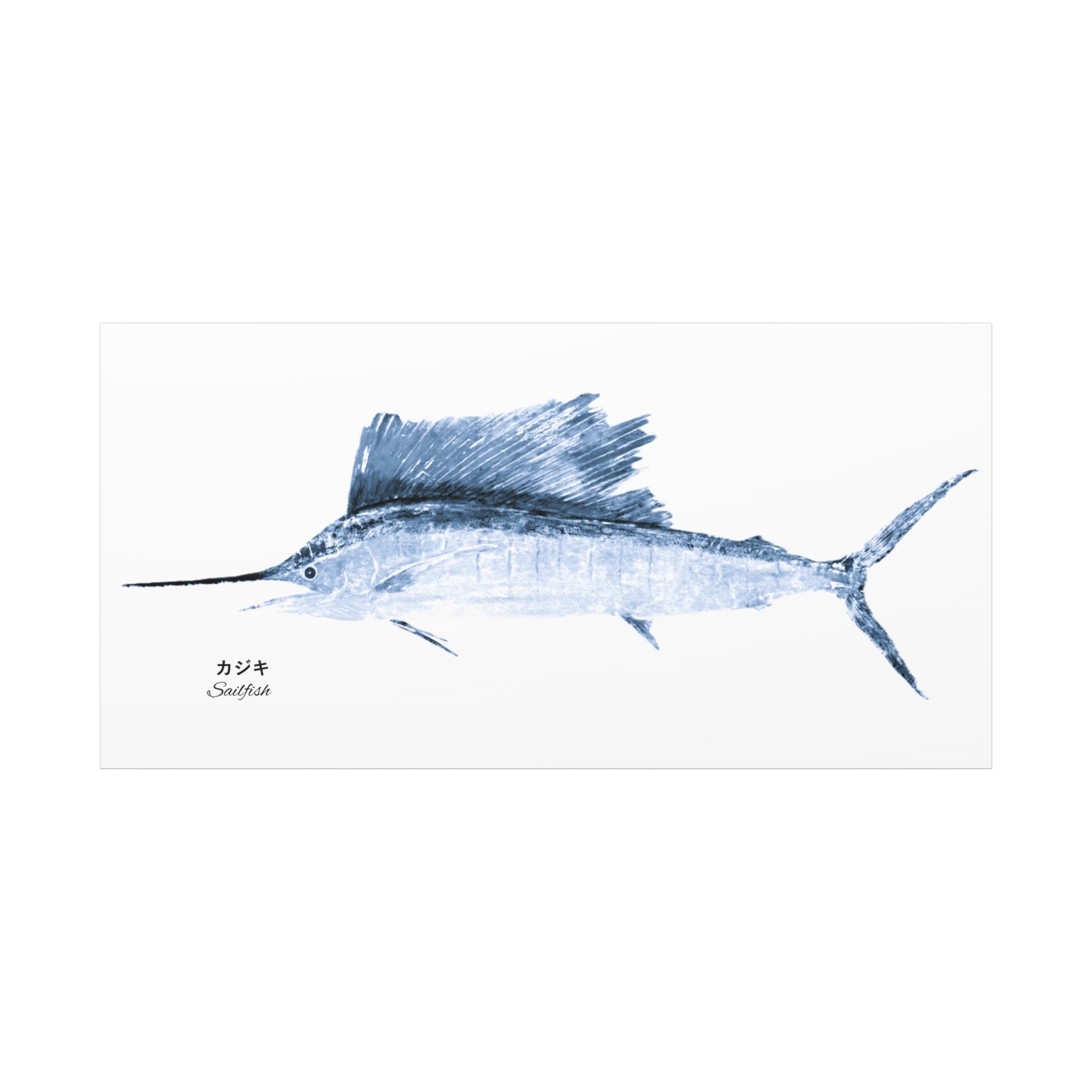 Sailfish Gyotaku Inspired Canvas Wall Art