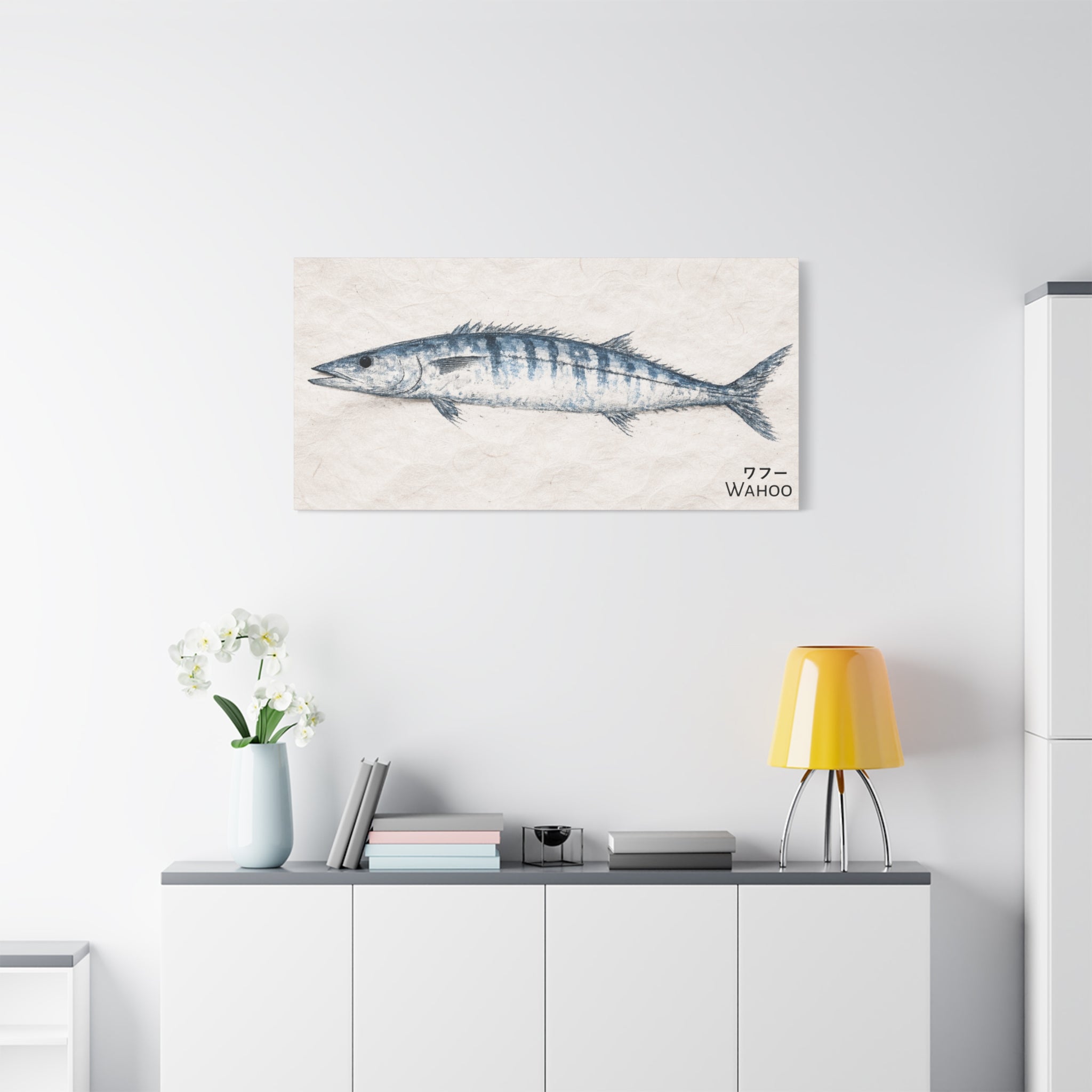 Wahoo Gyotaku-Inspired Art