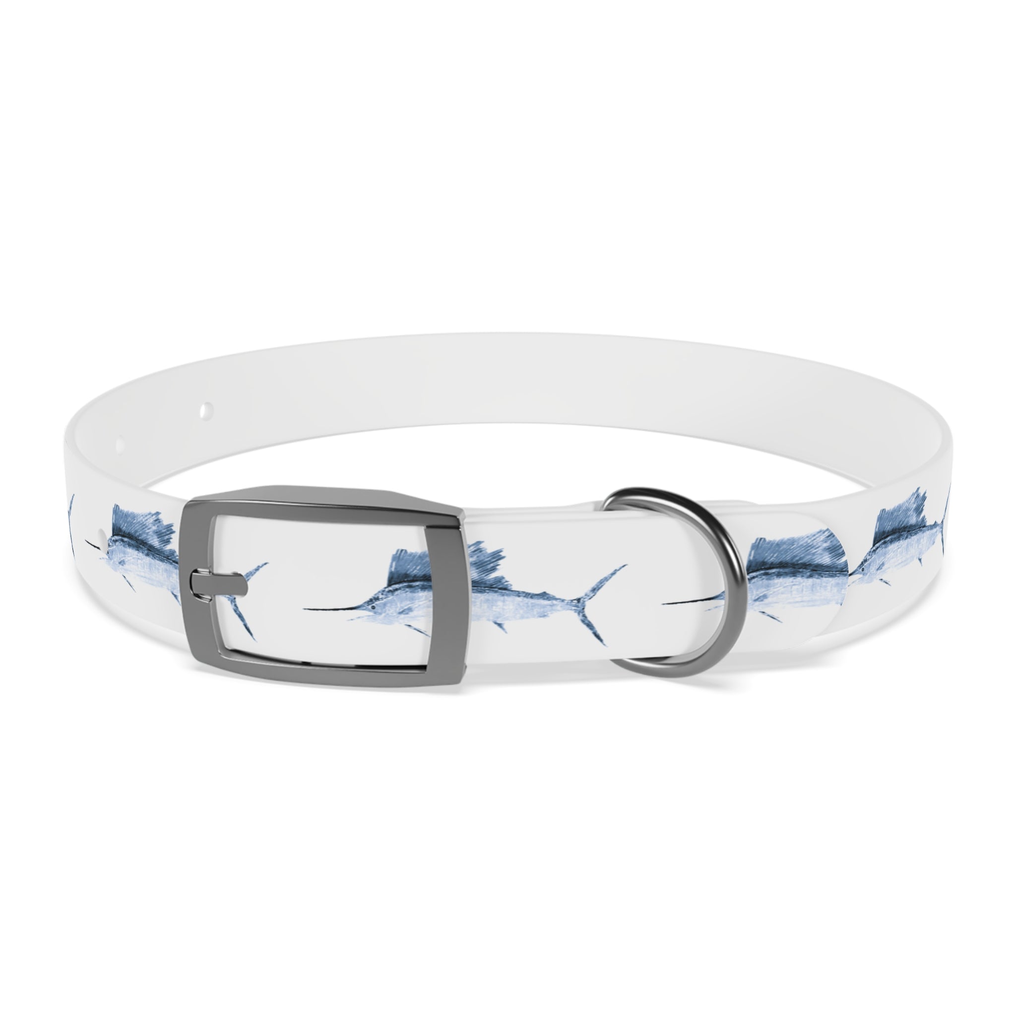 Sailfish Gyotaku-Inspired Pet Collar (Multiple Colors)