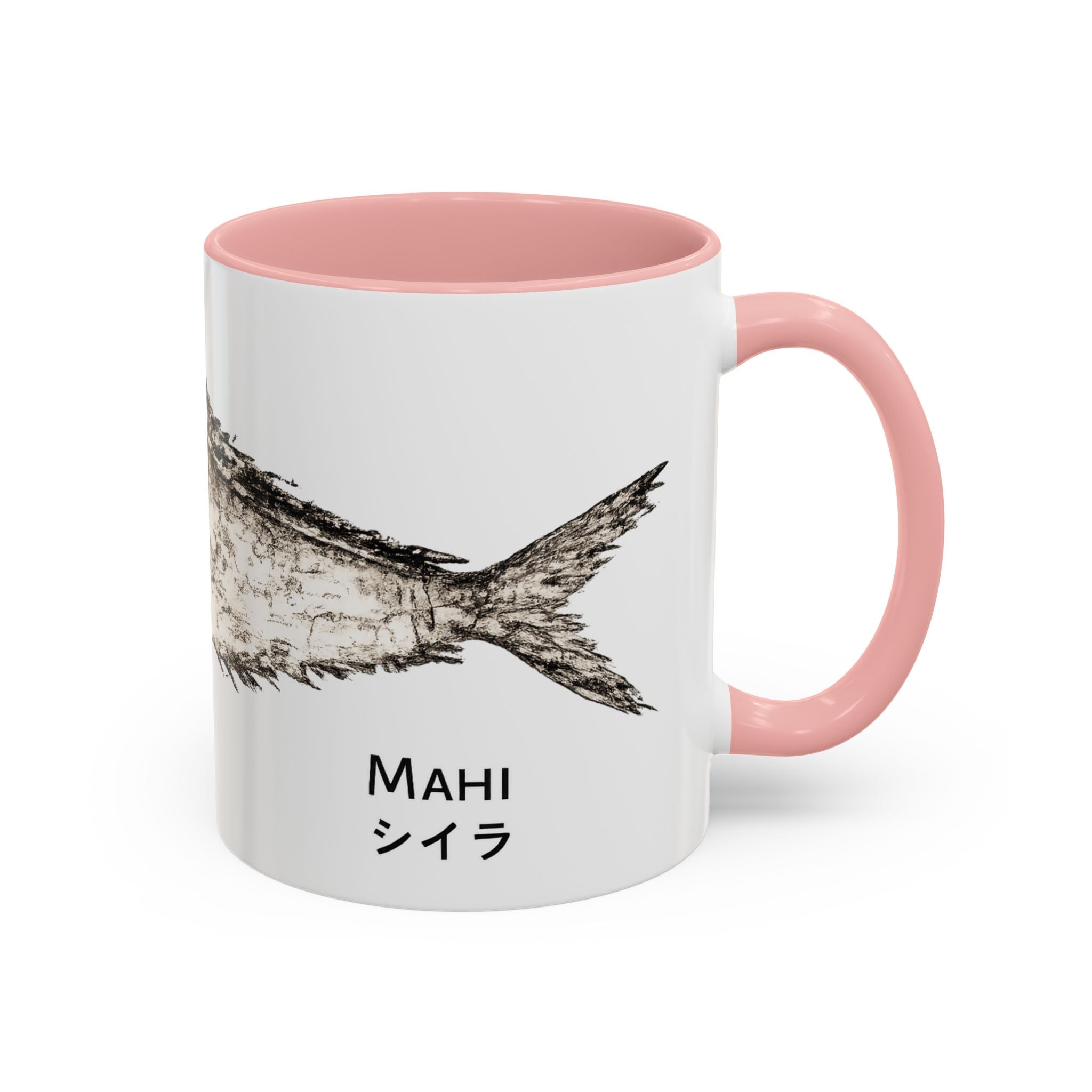 Mahi Gyotaku-Inspired Coffee Mug — Vintage Fishing Art Ceramic Mug