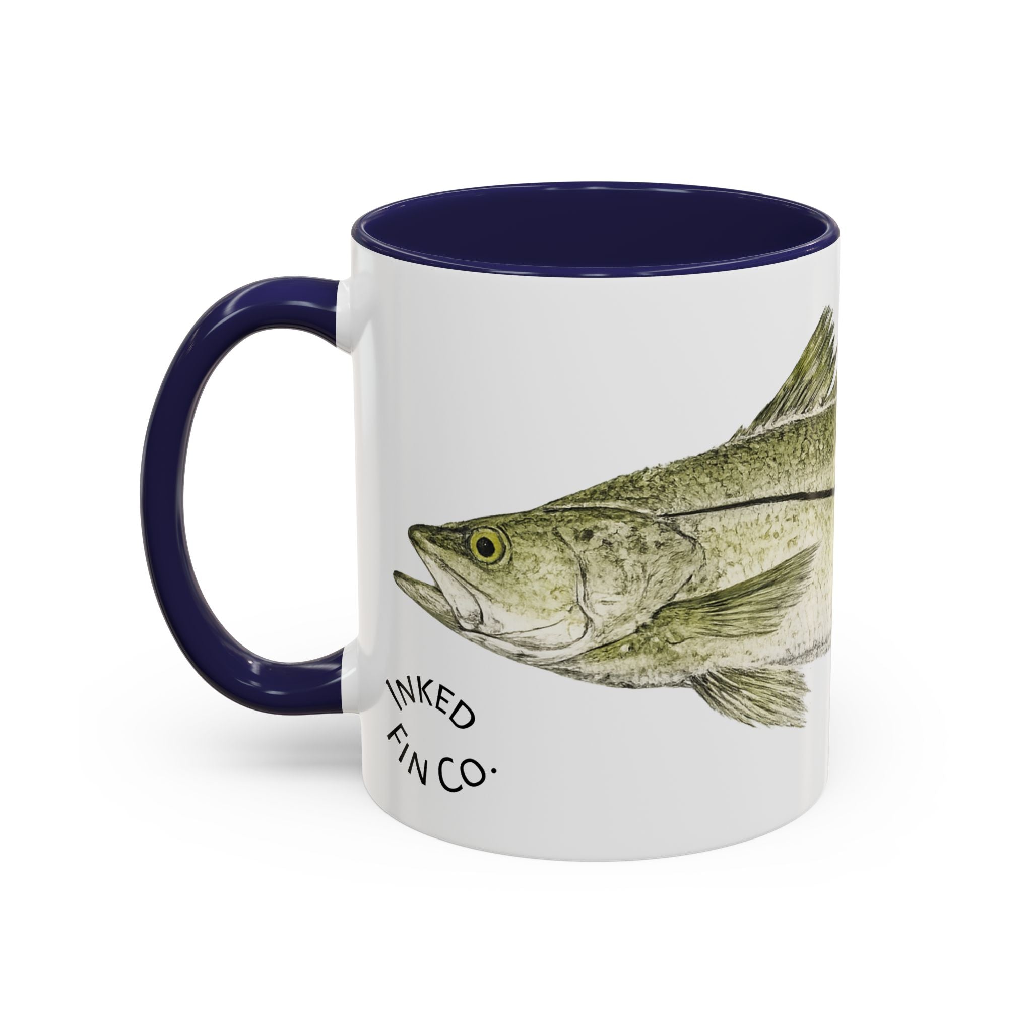 Snook Gyotaku-Inspired Coffee Mug — Vintage Fishing Art Ceramic Mug