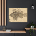 Lionfish Gyotaku Inspired Canvas Wall Art