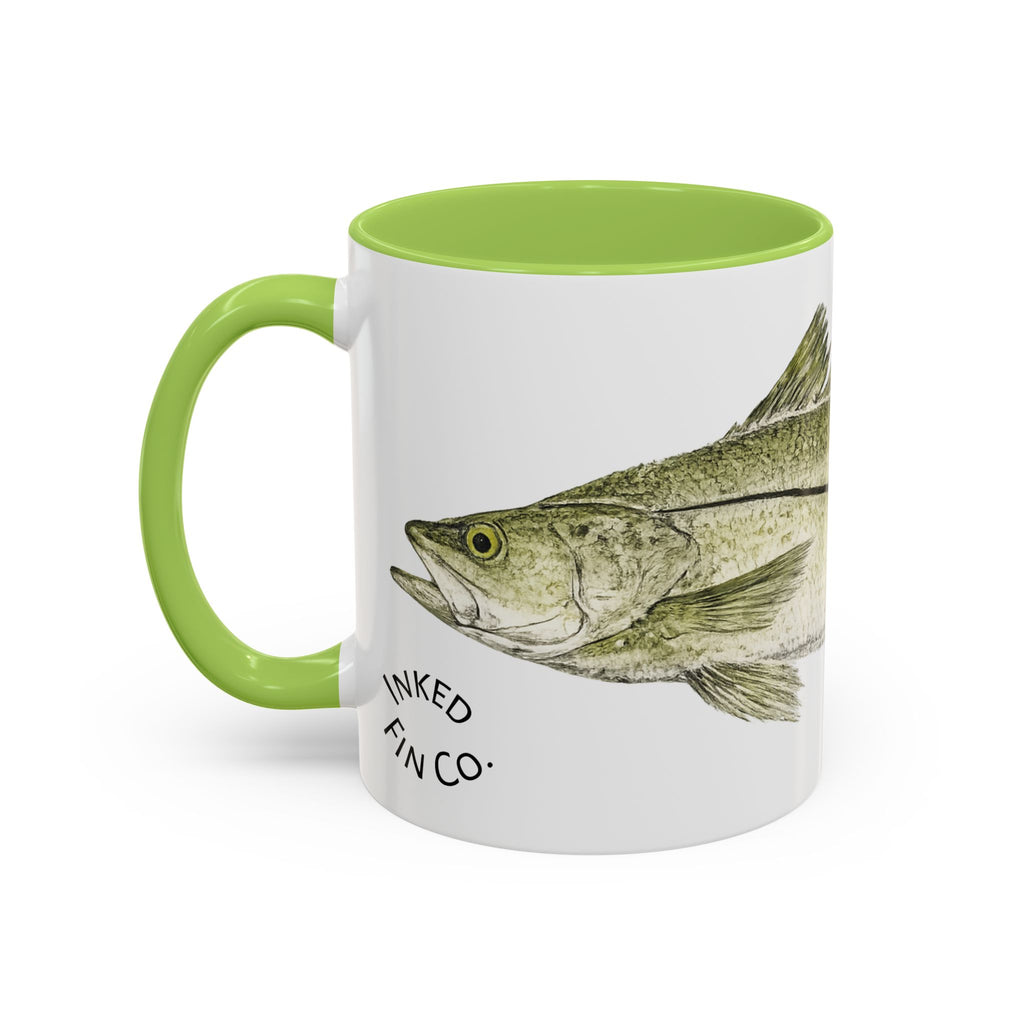 Snook Gyotaku-Inspired Coffee Mug — Vintage Fishing Art Ceramic Mug
