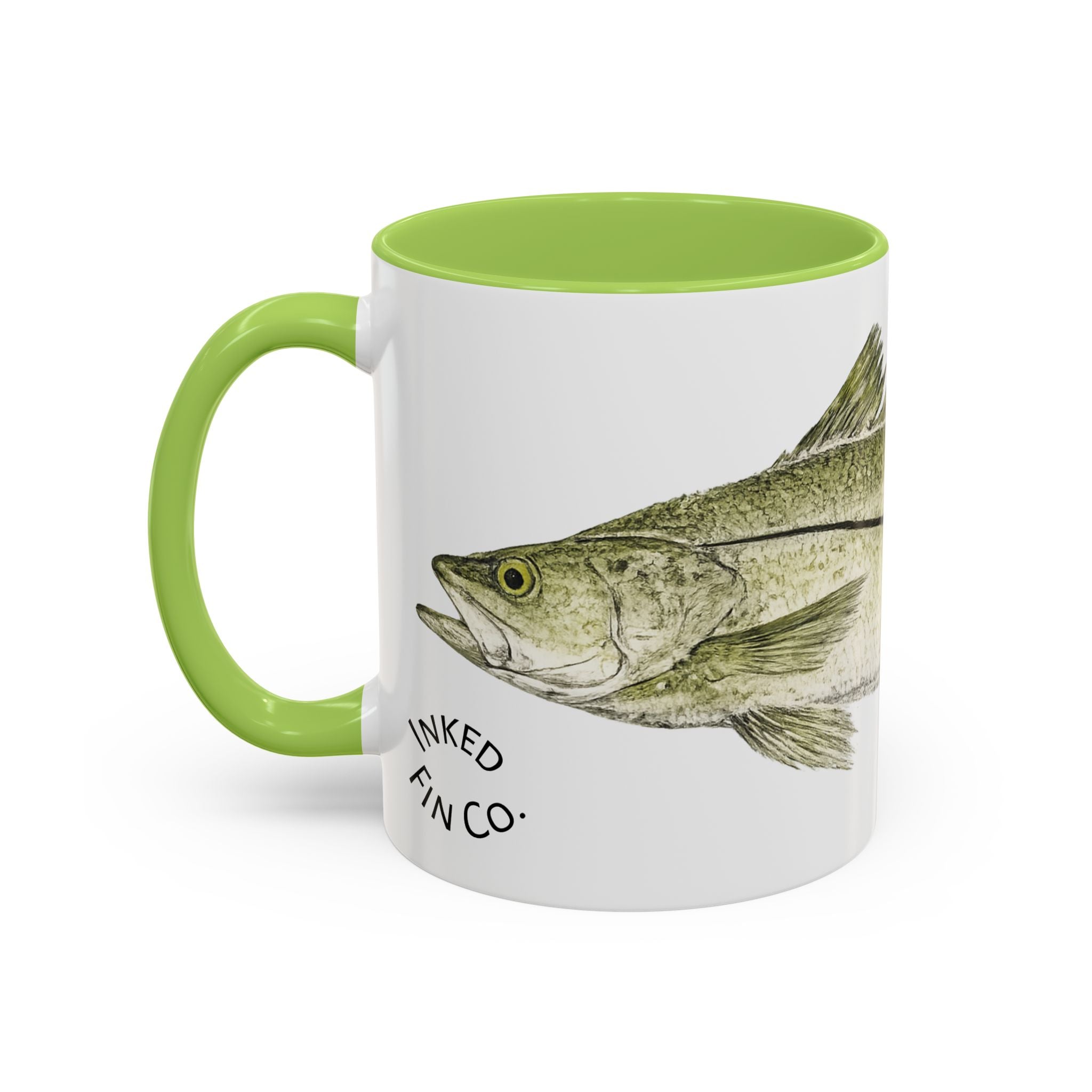 Snook Gyotaku-Inspired Coffee Mug — Vintage Fishing Art Ceramic Mug