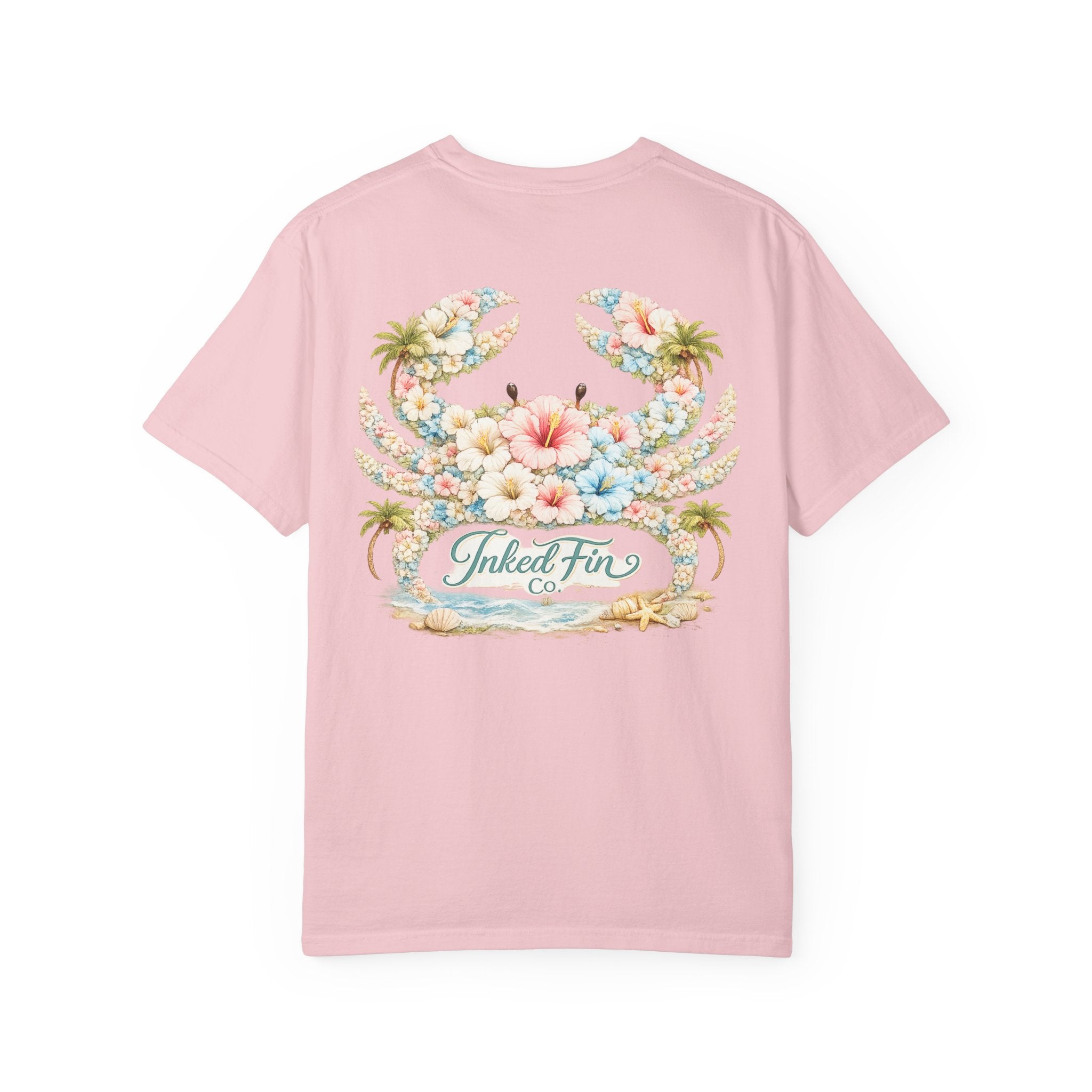 Floral Crab Graphic "Inked Fin Co." | Beach Vacation Tee