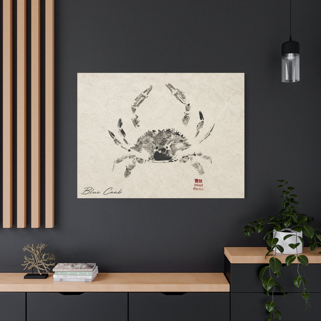 Blue Crab - Original Gyotaku Impression by Inked Fin Co.