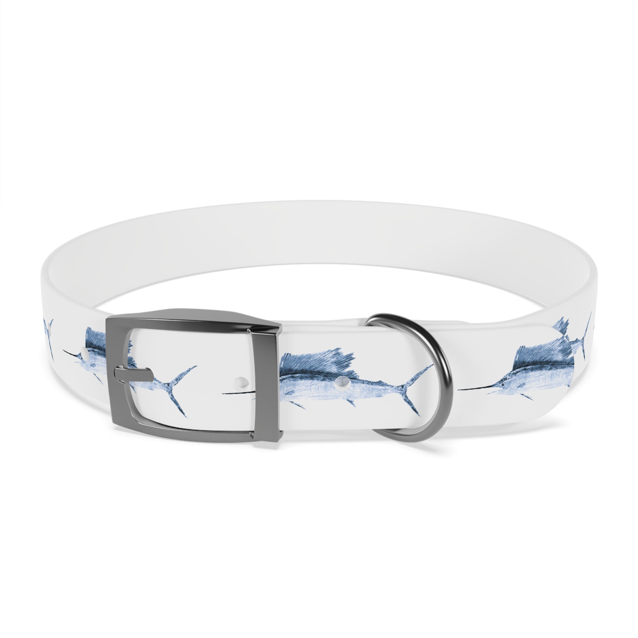 Sailfish Gyotaku-Inspired Pet Collar (Multiple Colors)
