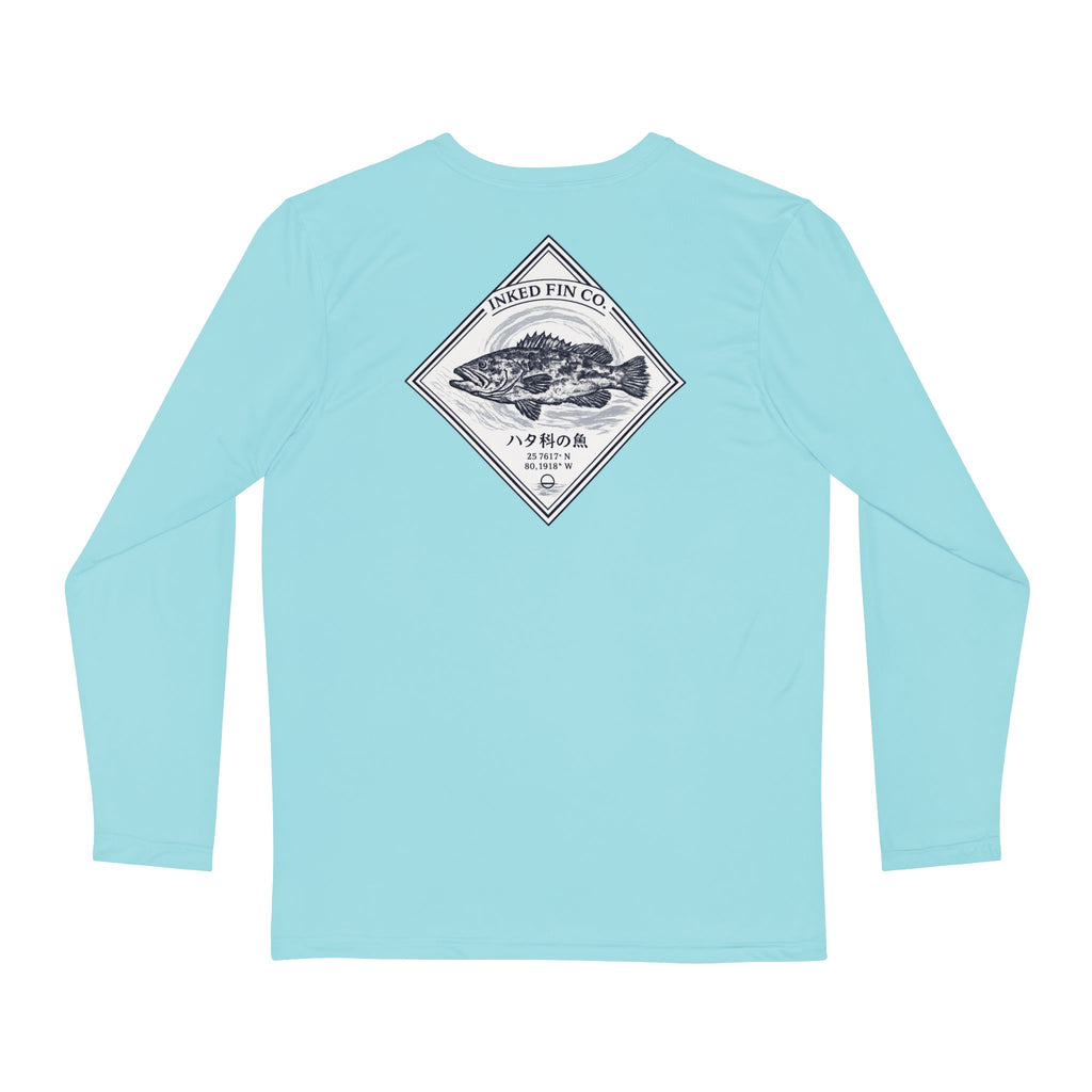 Grouper Gyotaku-Inspired Performance Long Sleeve