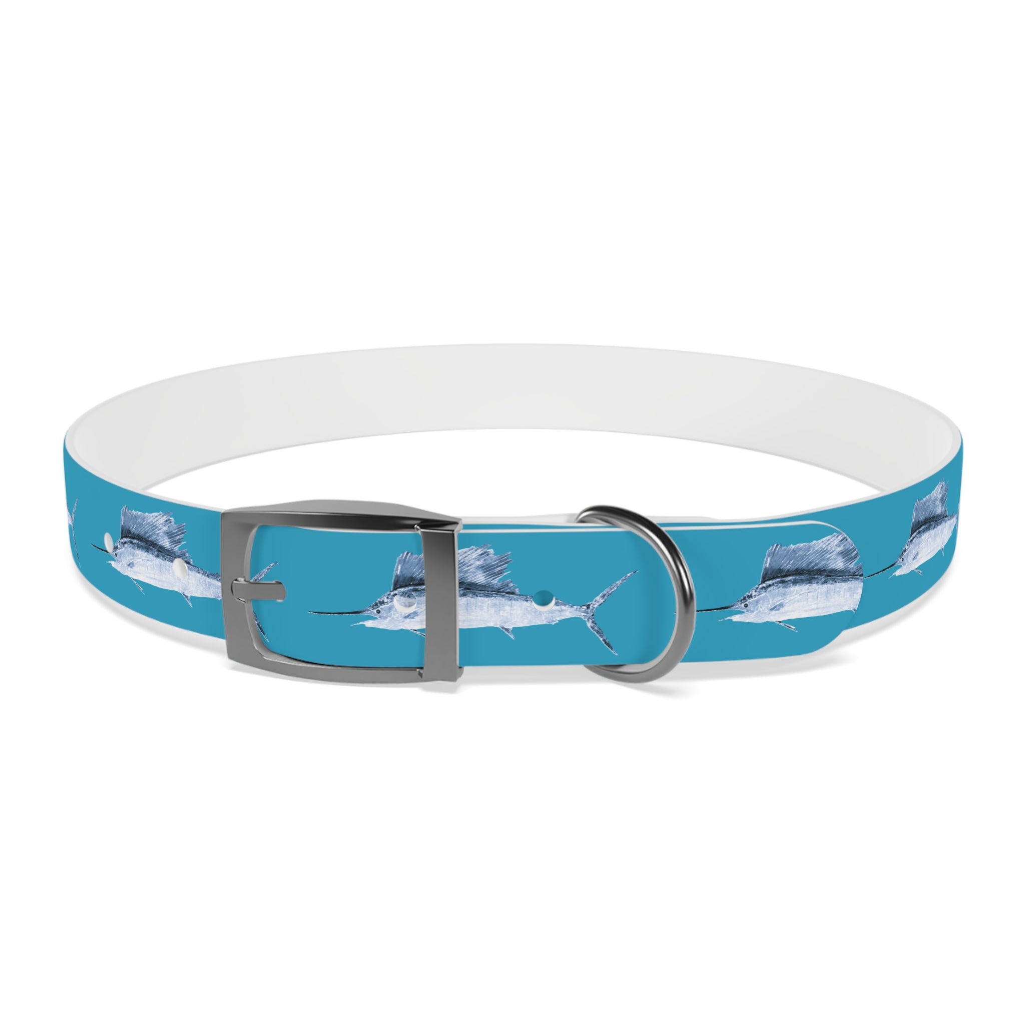 Sailfish Gyotaku-Inspired Pet Collar