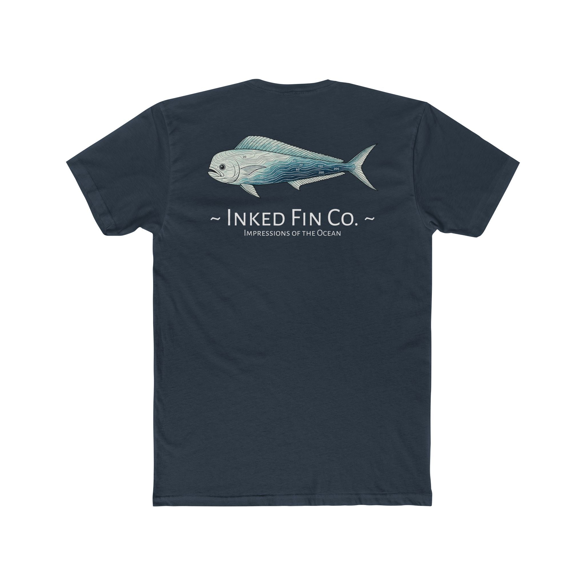 Depth Lines Mahi — Inked Fin Co. Graphic Crew Tee
