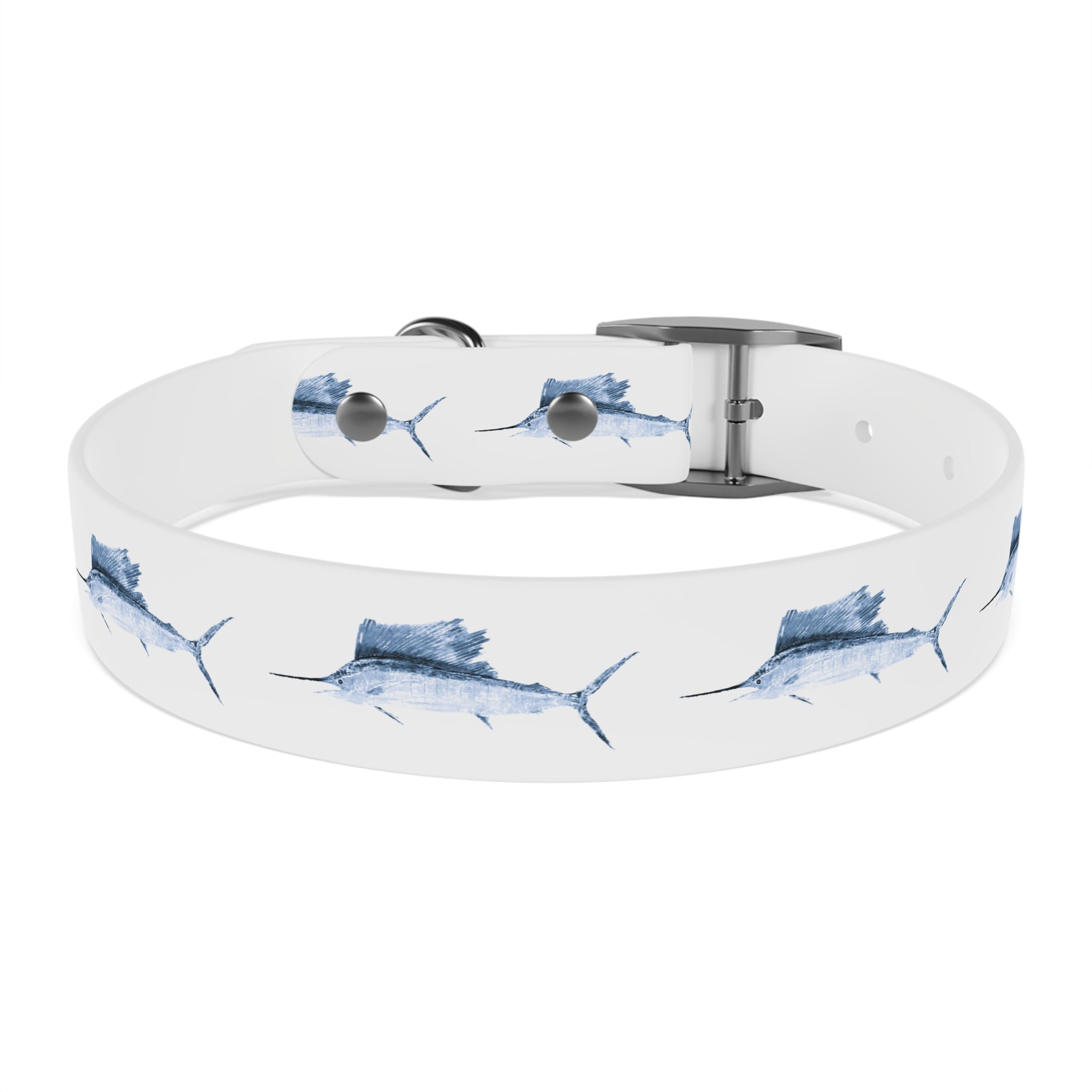 Sailfish Gyotaku-Inspired Pet Collar (Multiple Colors)