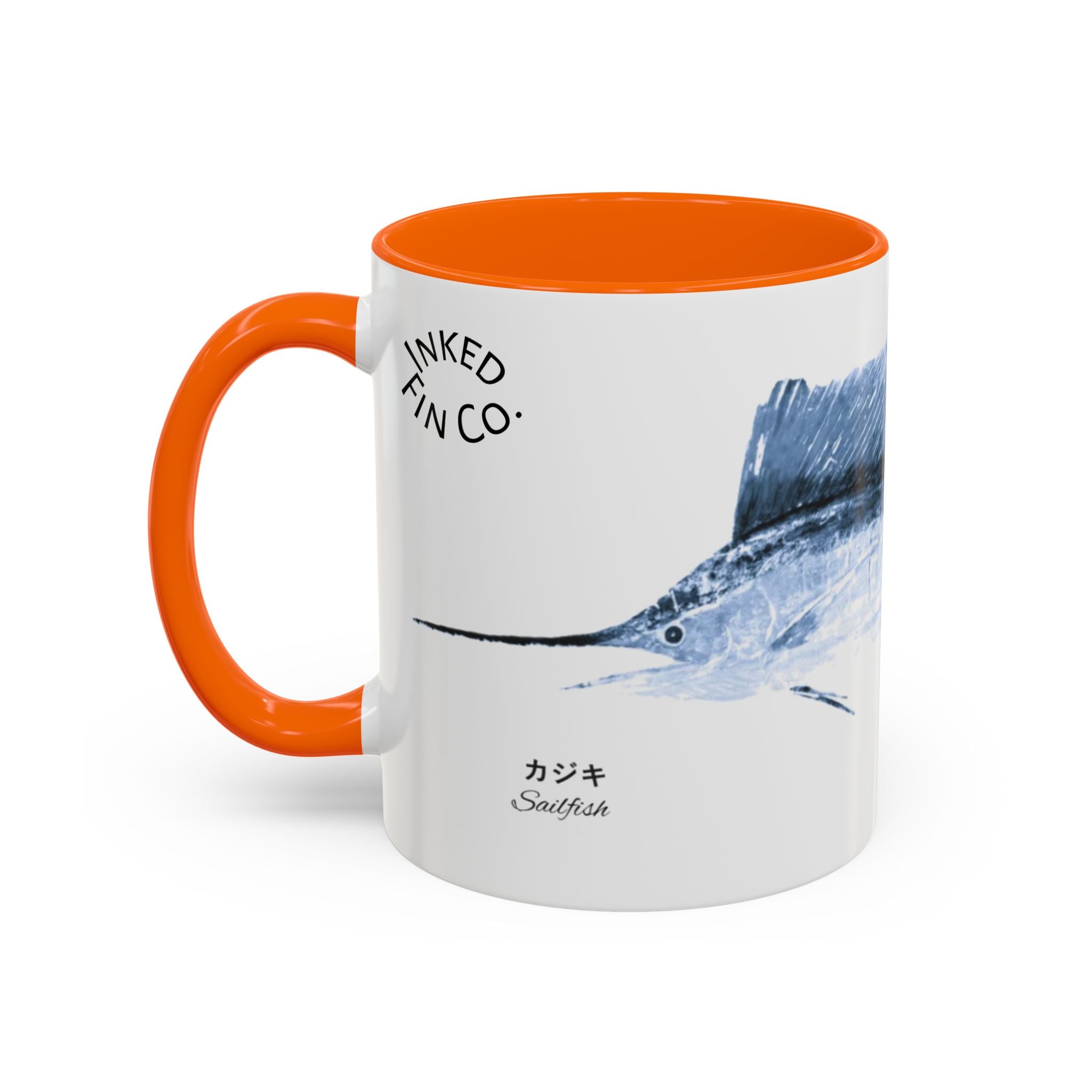 Sailfish Gyotaku-Inspired Coffee Mug — Vintage Fishing Art Ceramic Mug