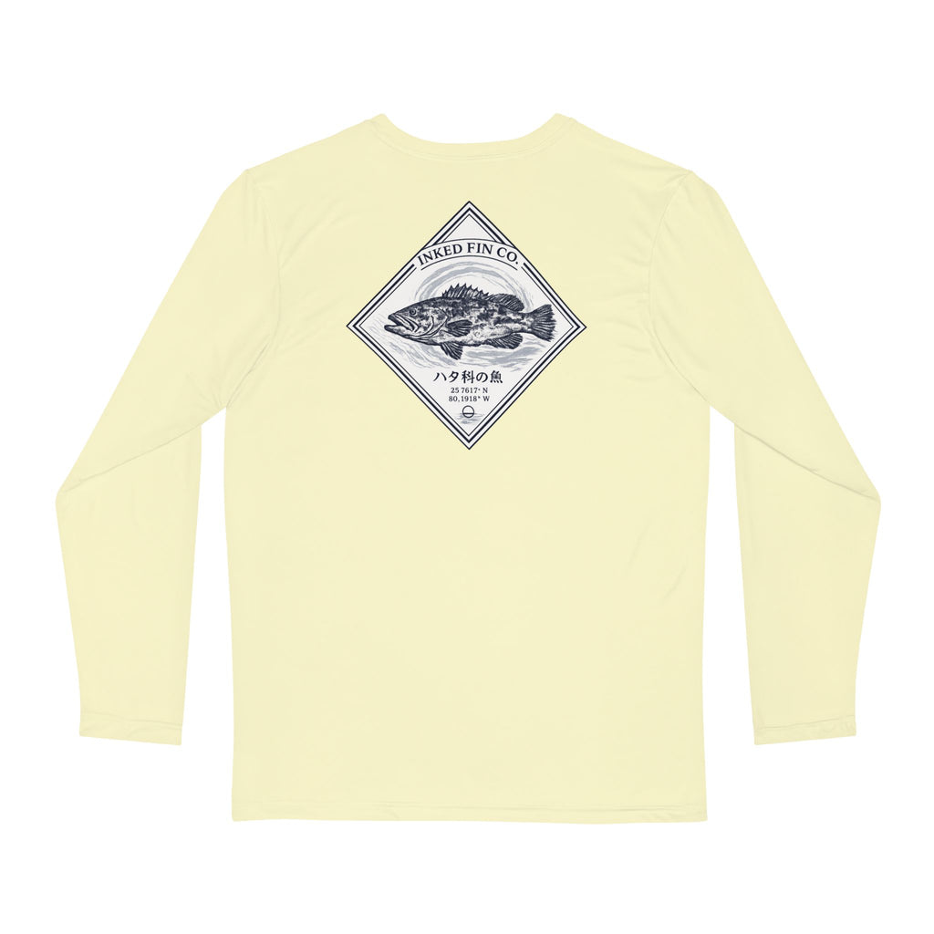 Grouper Gyotaku-Inspired Performance Long Sleeve