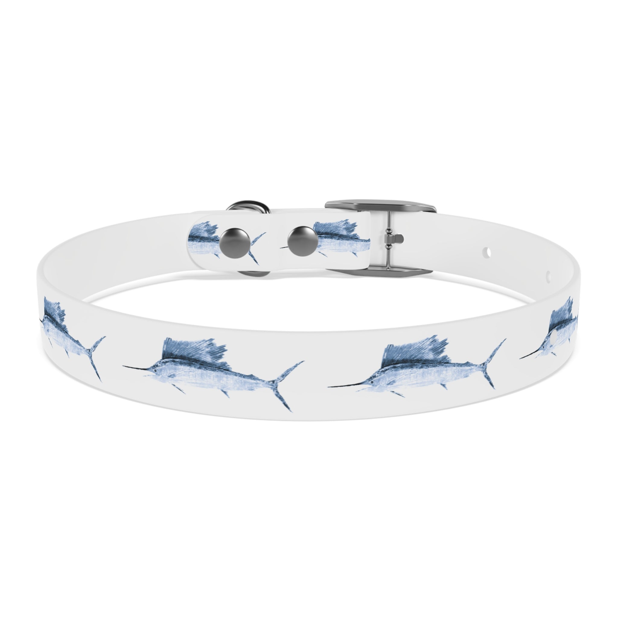 Sailfish Gyotaku-Inspired Pet Collar (Multiple Colors)