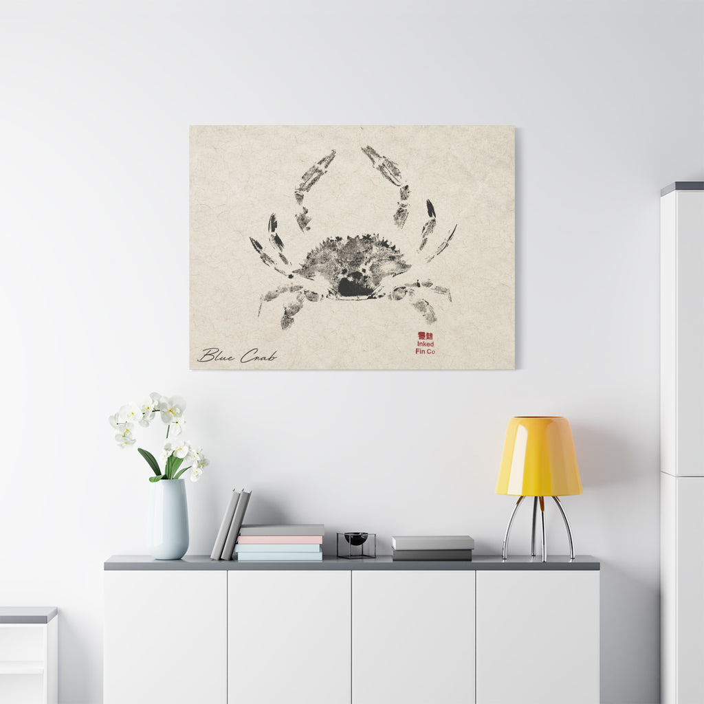 Blue Crab - Original Gyotaku Impression by Inked Fin Co.