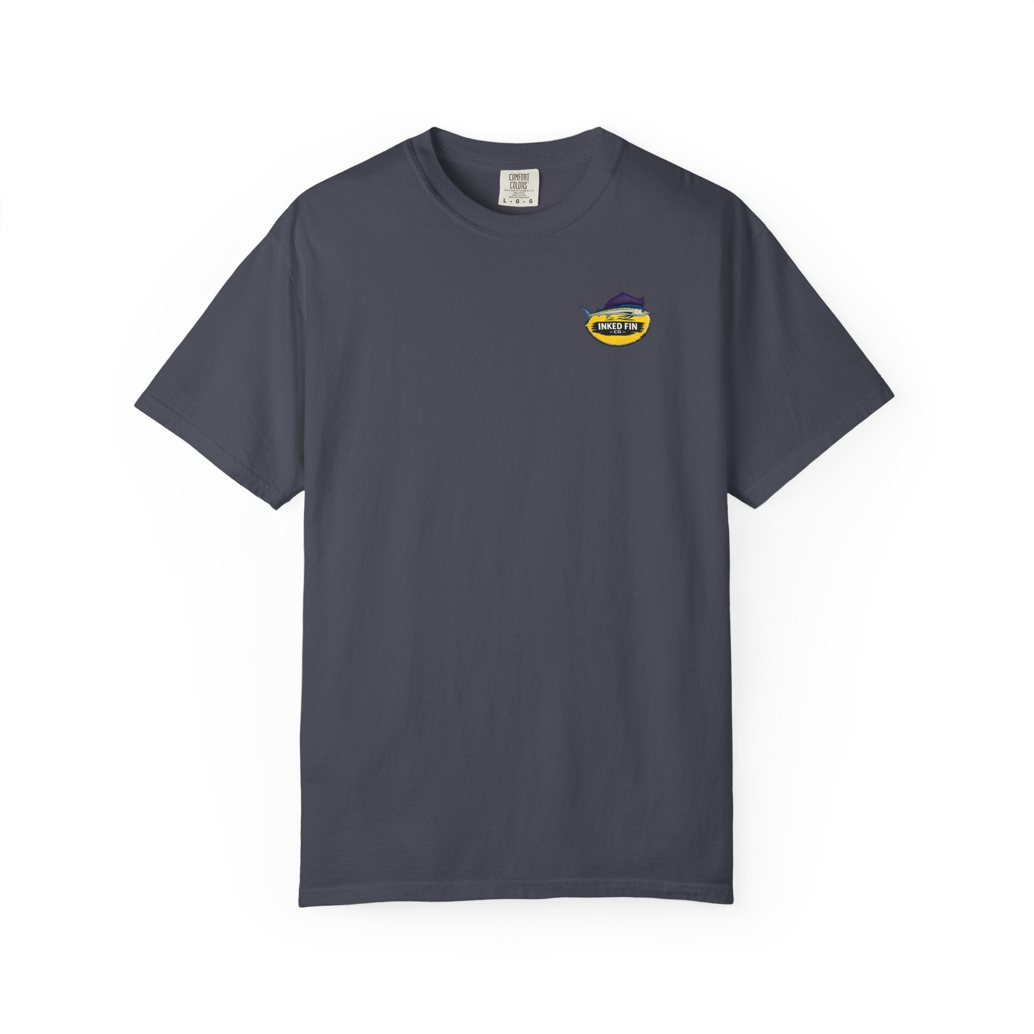 Faded Marlin Heritage Badge — Inked Fin Co. Graphic Crew Tee