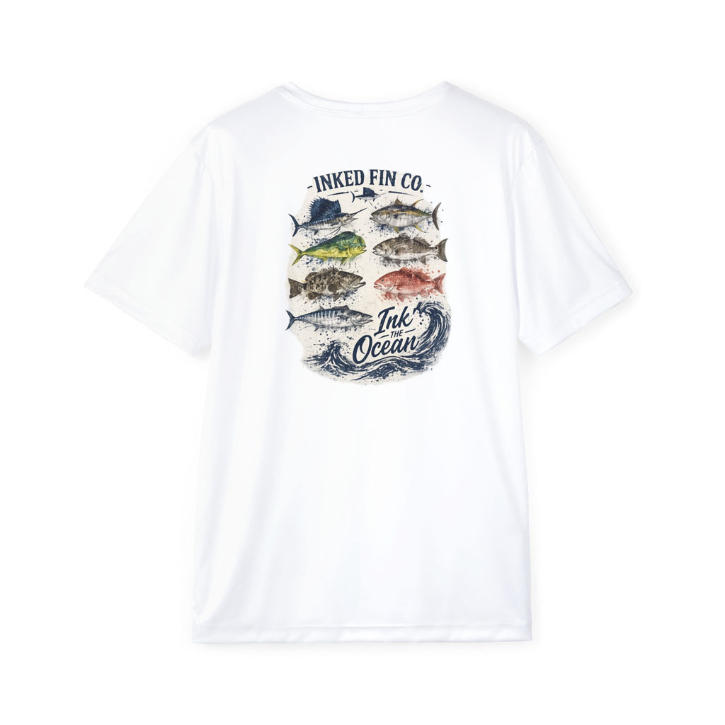 Inked Ocean Species Collage Performance Shirt