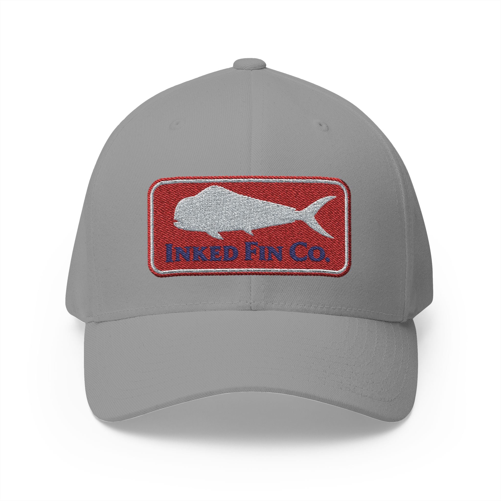 Embroidered Fitted Mahi Fishing Hat – Inked Fin Co. Logo Cap