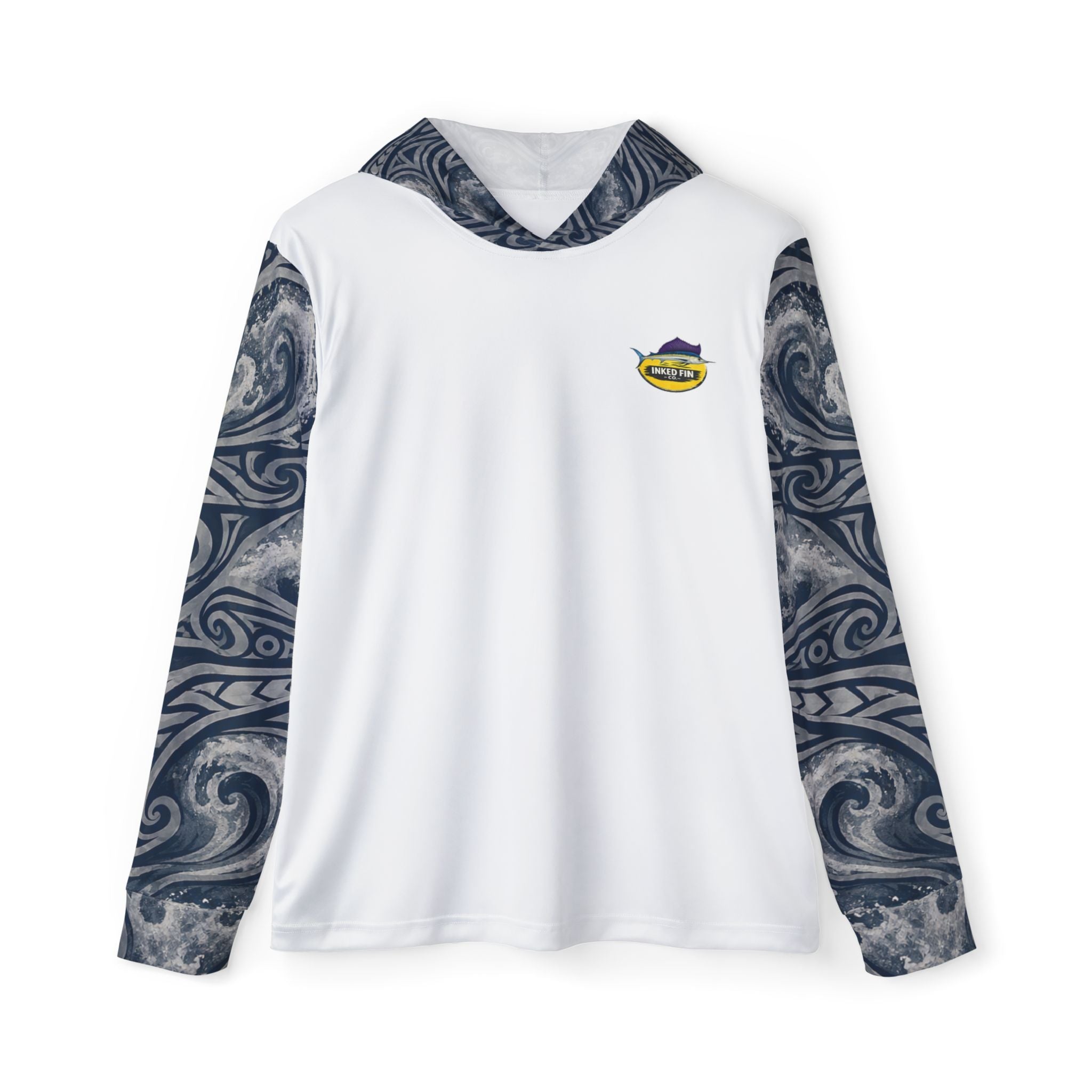 Coastal Tribal - Navy Blue & Gray with Sleeves and Hood