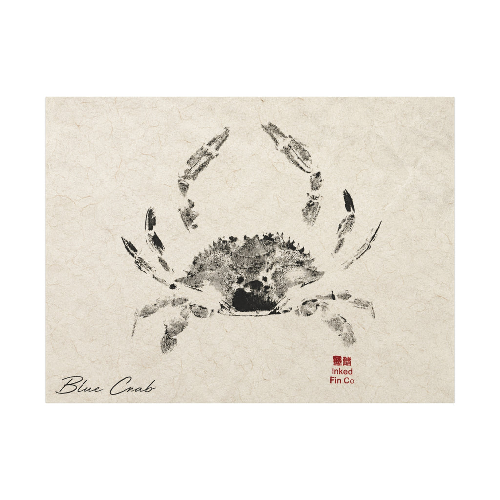 Blue Crab - Original Gyotaku Impression by Inked Fin Co.