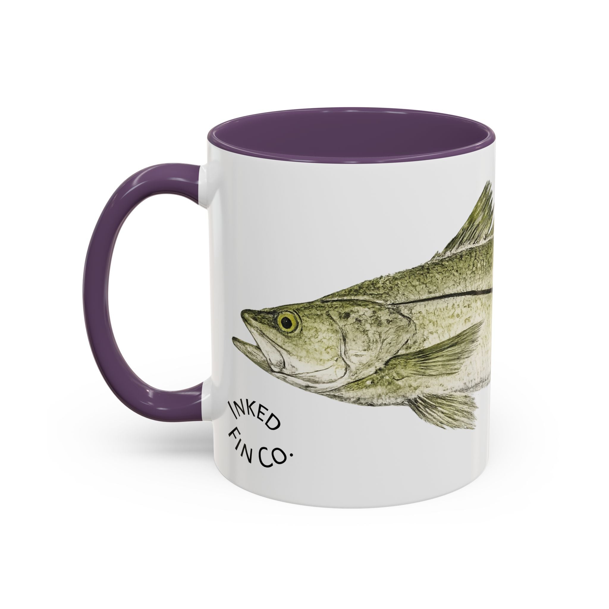 Snook Gyotaku-Inspired Coffee Mug — Vintage Fishing Art Ceramic Mug