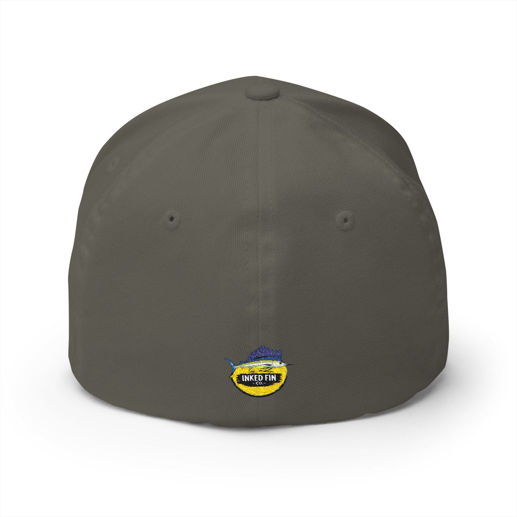 Embroidered Fitted Mahi Fishing Hat – Inked Fin Co. Logo Cap