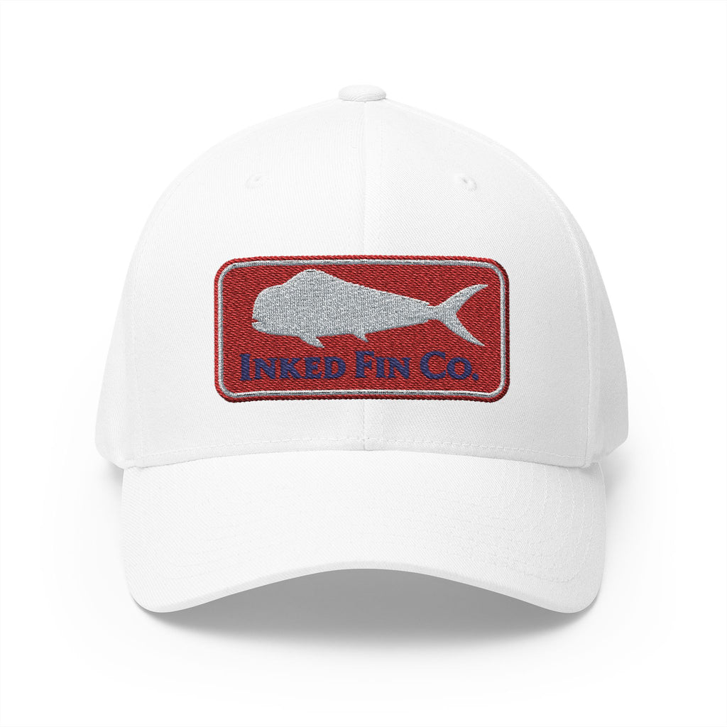 Embroidered Fitted Mahi Fishing Hat – Inked Fin Co. Logo Cap