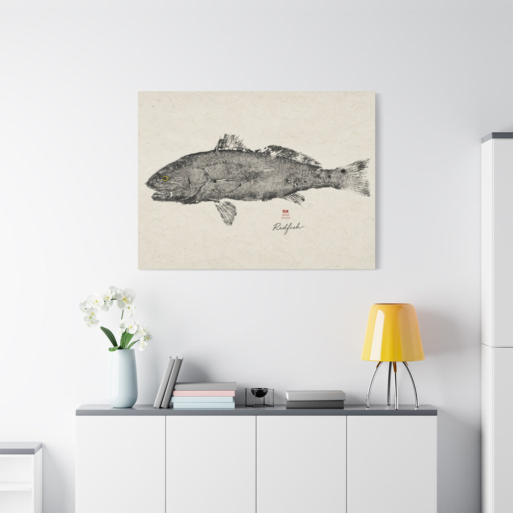 Redfish - Original Gyotaku Impression by Inked Fin Co.