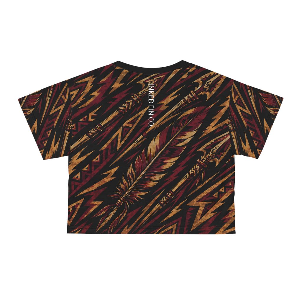 Coastal Tribal – Ember Feather Crop Top All Over