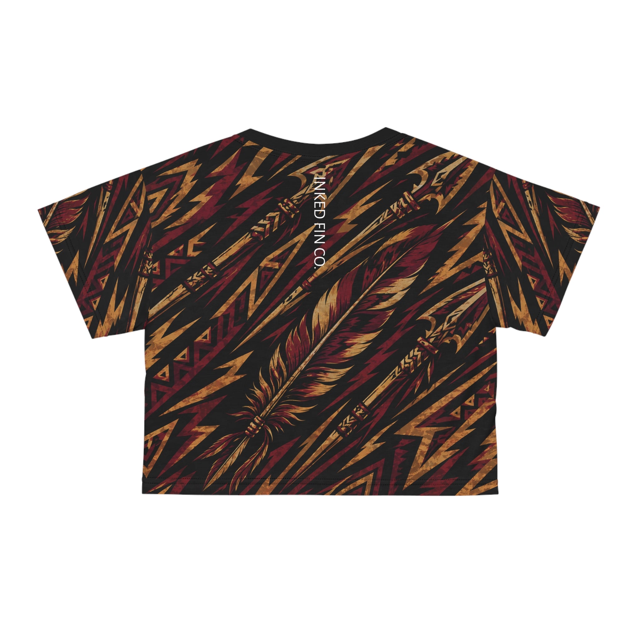 Coastal Tribal – Ember Feather Crop Top All Over