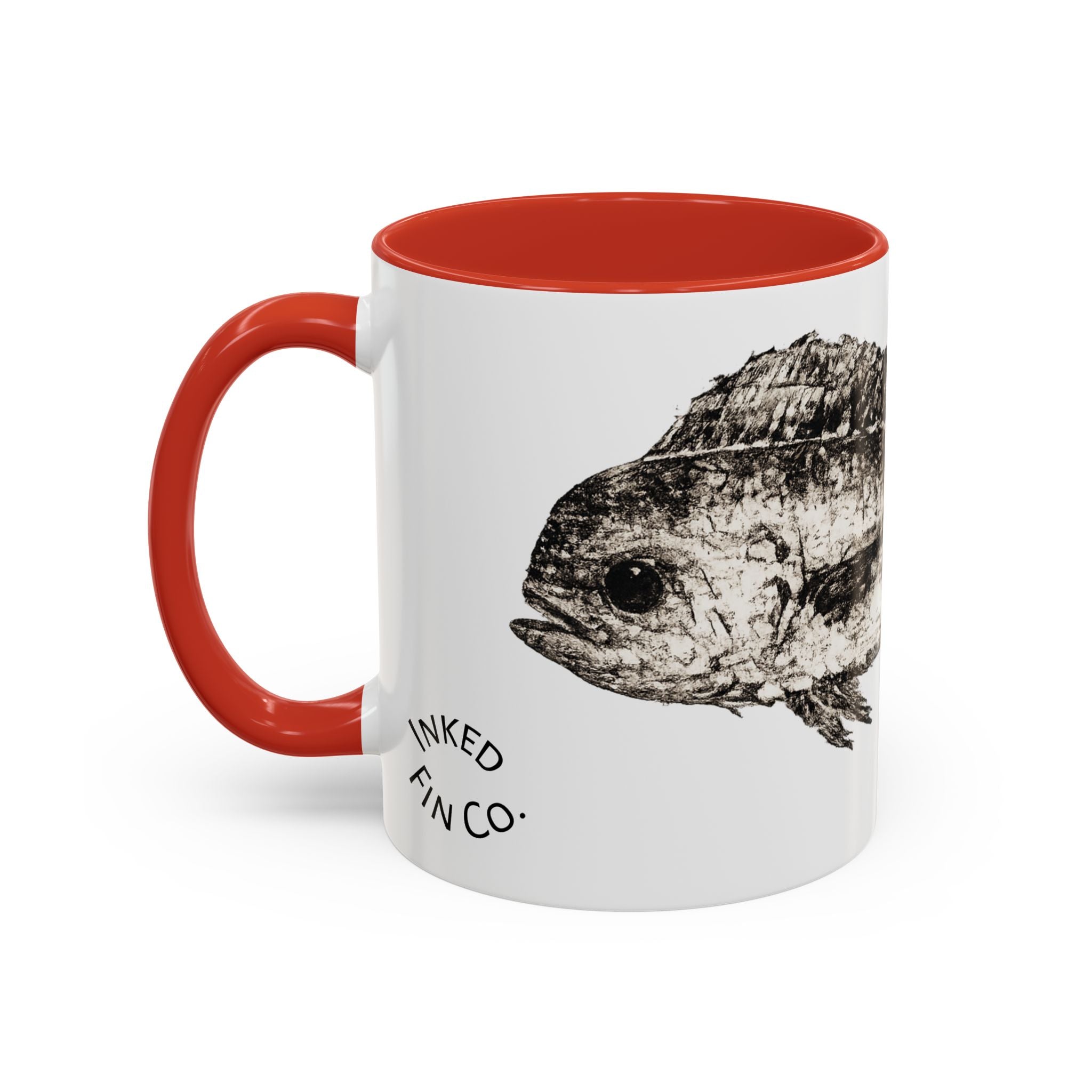 Mahi Gyotaku-Inspired Coffee Mug — Vintage Fishing Art Ceramic Mug